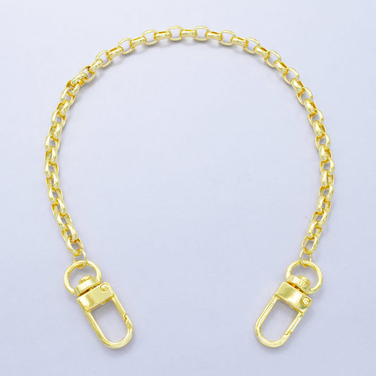 Long 24k Gold Filled oval Paper Clip chain 11.5 inch for Bag Charm Supply DIY Supply for Tote Purse Charm Jewelry Making WA-2942