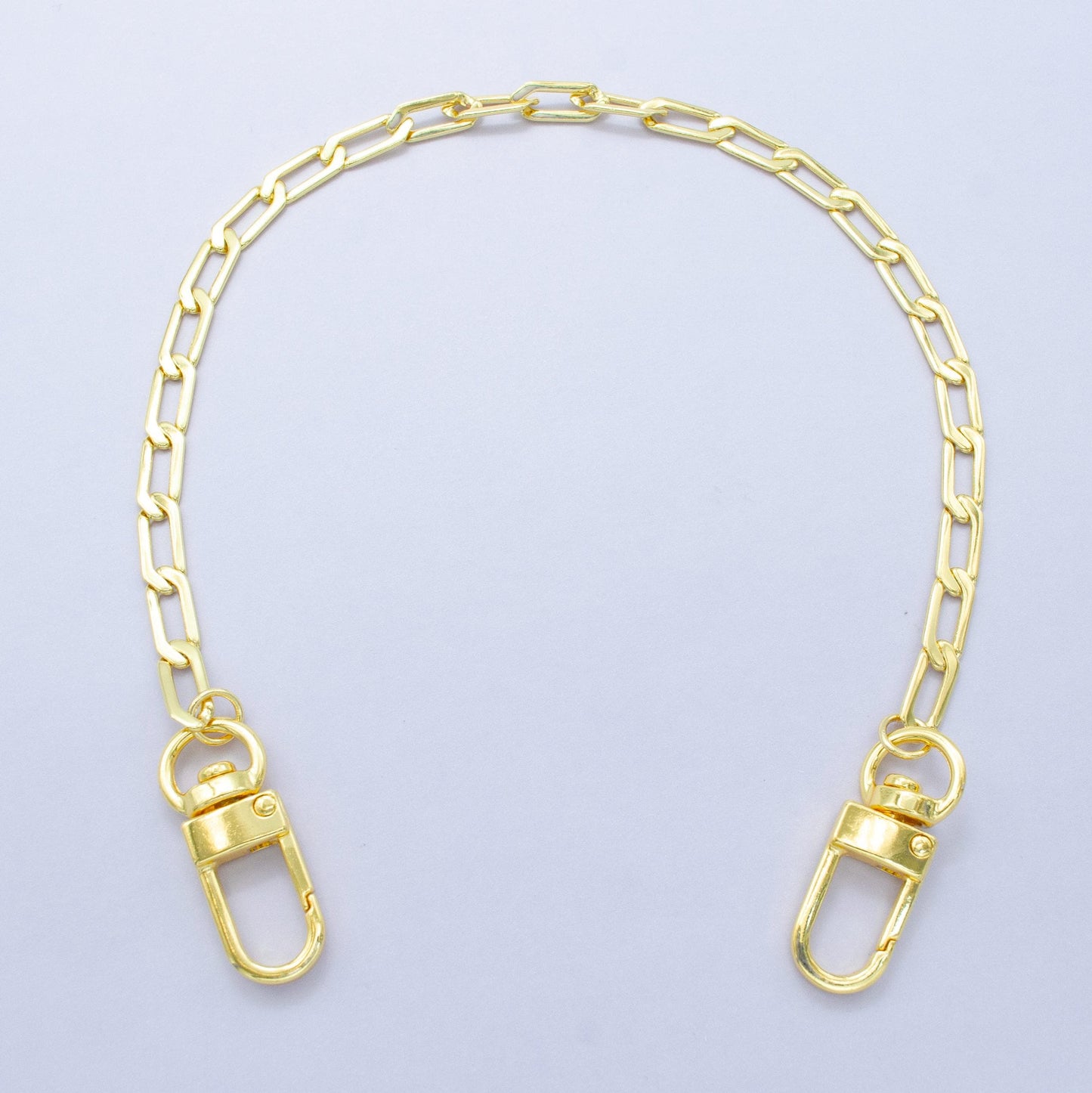 Bold 24k Gold Filled Paper Clip chain 11.5 inch for Bag Charm Supply DIY Supply for Tote Purse Charm Jewelry Making WA-2940
