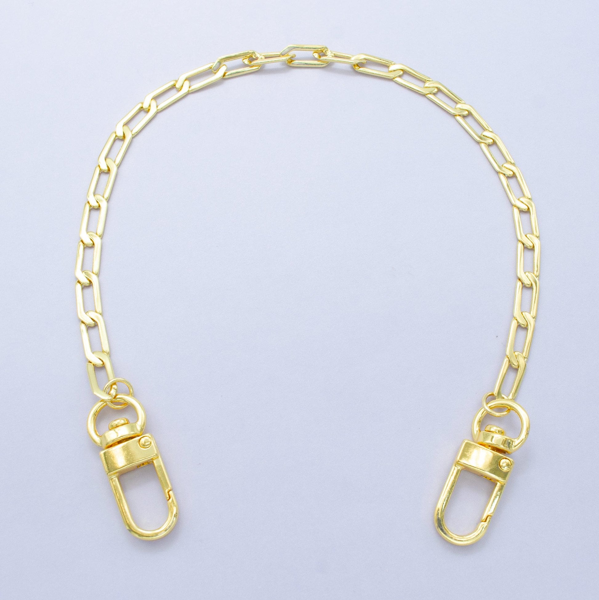 Bold 24k Gold Filled Paper Clip chain 11.5 inch for Bag Charm Supply DIY Supply for Tote Purse Charm Jewelry Making WA-2940