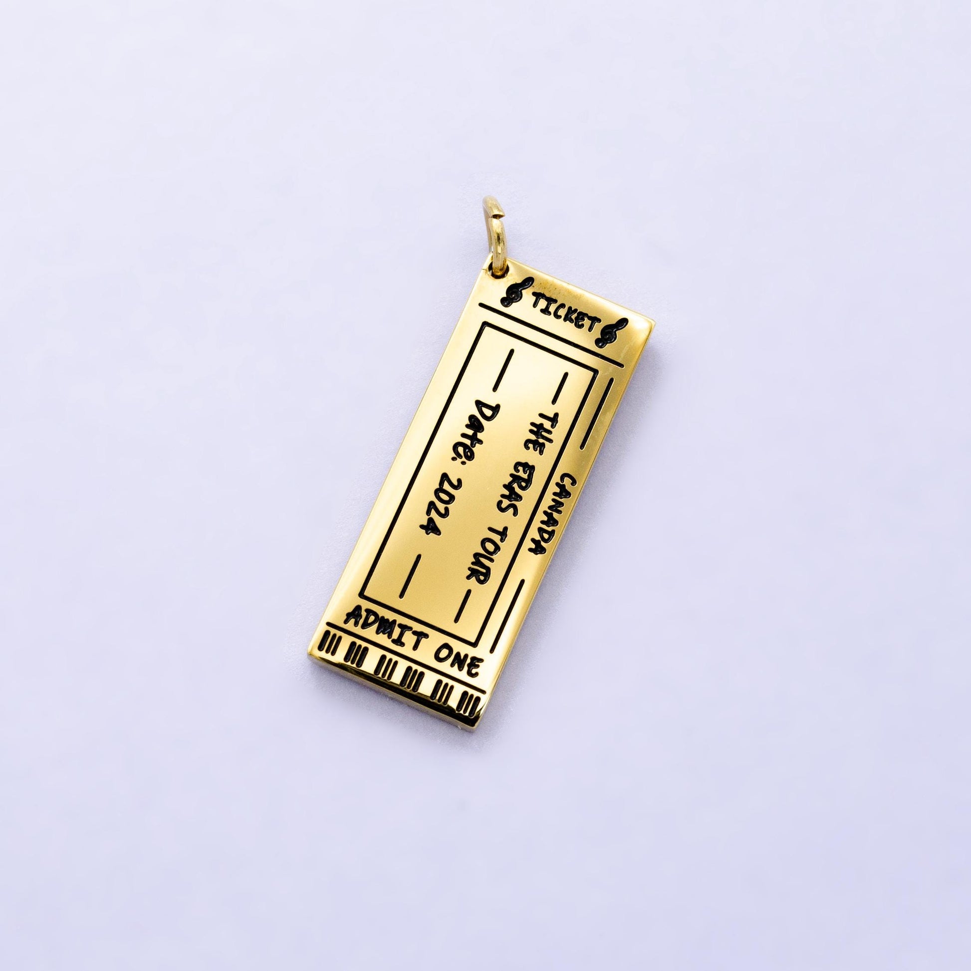 Double sided Canada concert tickets charm stainless steel music show tickets for bracelet necklace mix charm supply p722