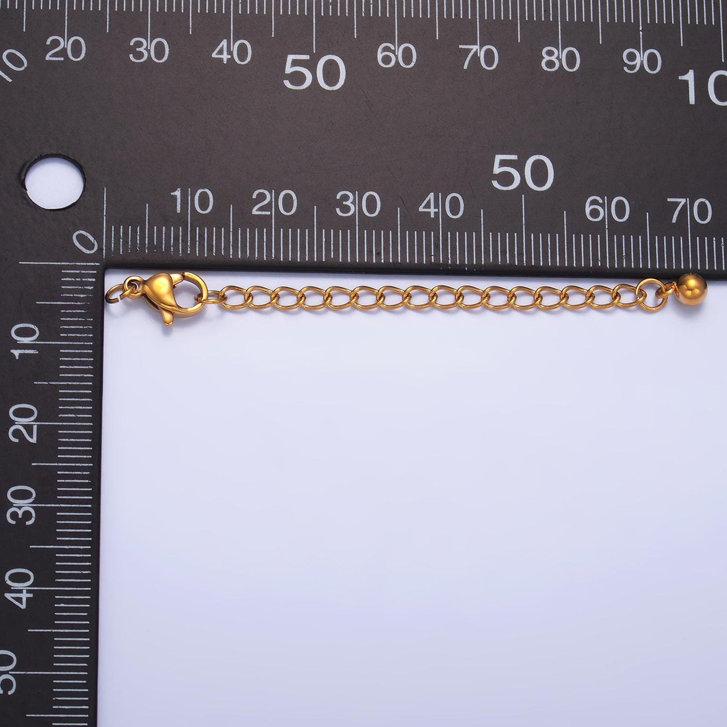 5x PVD Plate Gold Stainless Steel Lobster Claw Clasps w. 2-Inch Extender Ball Findings Set | Z1061