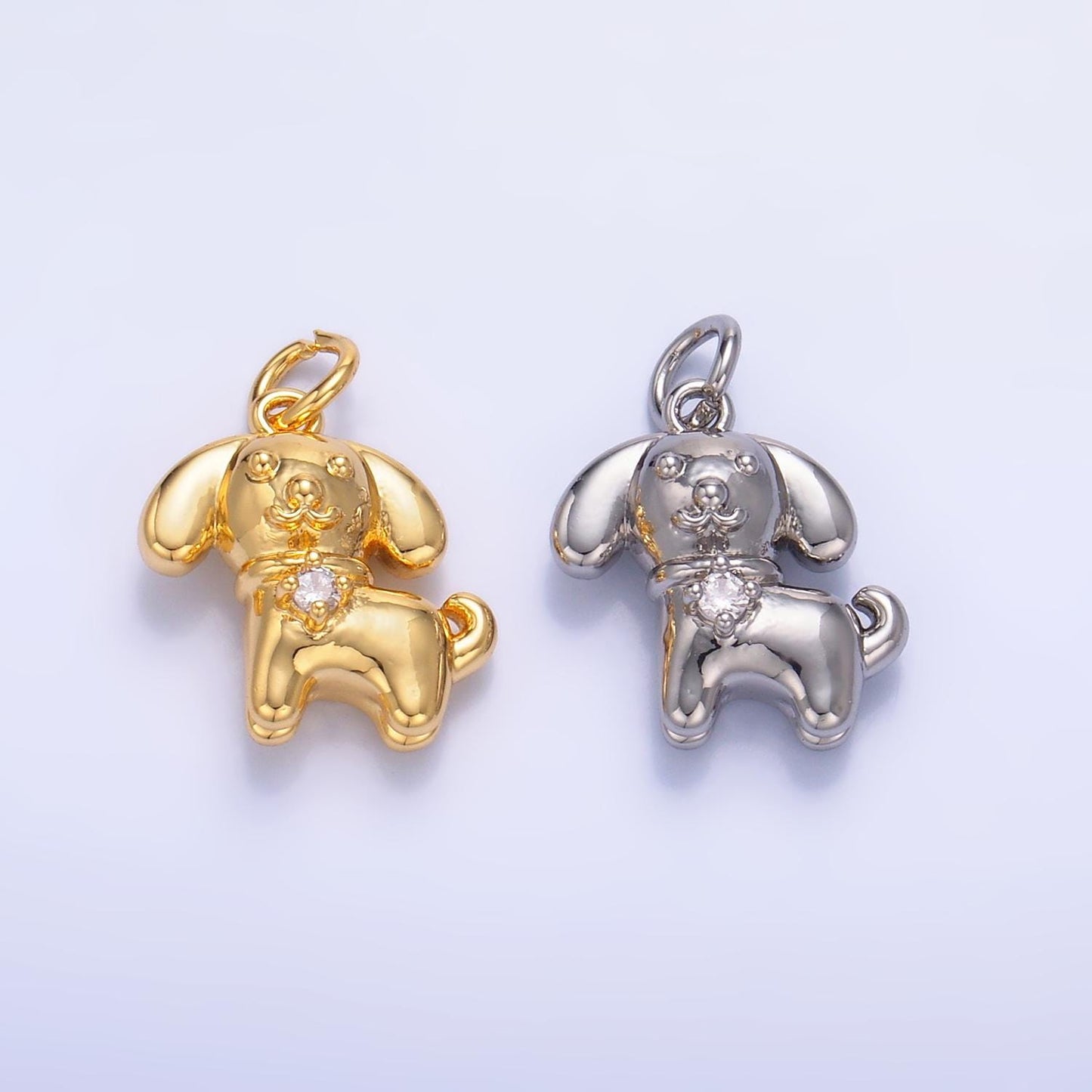 Mini Gold Dog Charm 24k gold filled Pets Animal charm for bracelet necklace jewelry making supply | W891