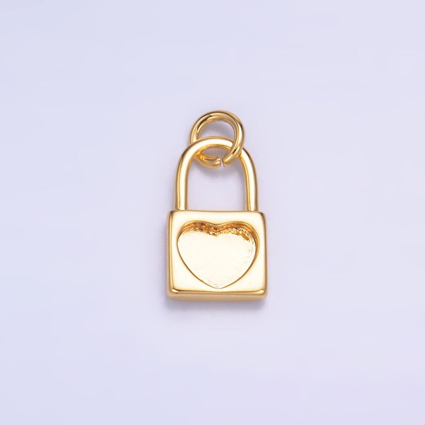 Mini Gold Padlock Charm 24k gold filled Heart charm for bracelet necklace jewelry making supply | W871