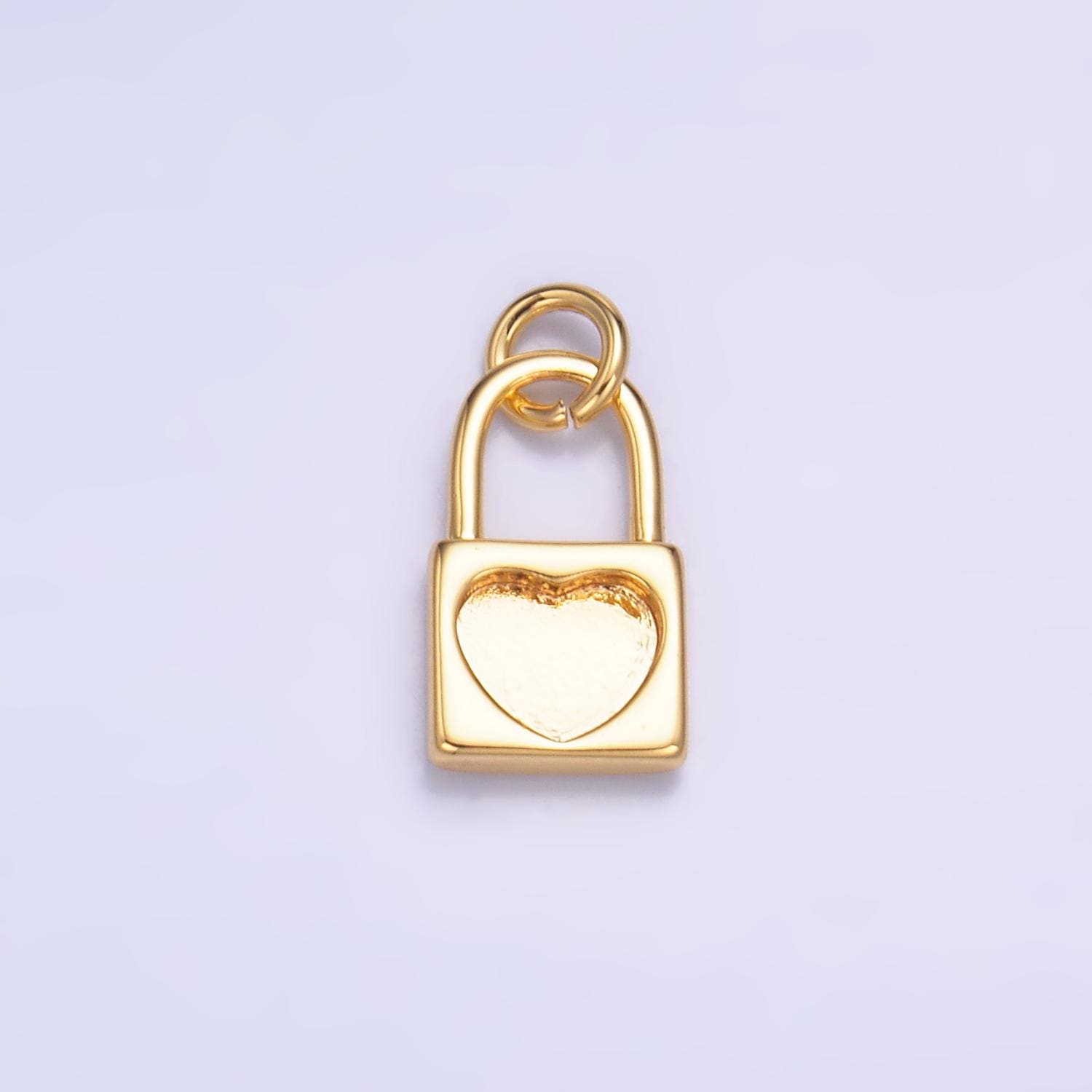Mini Gold Padlock Charm 24k gold filled Heart charm for bracelet necklace jewelry making supply | W871