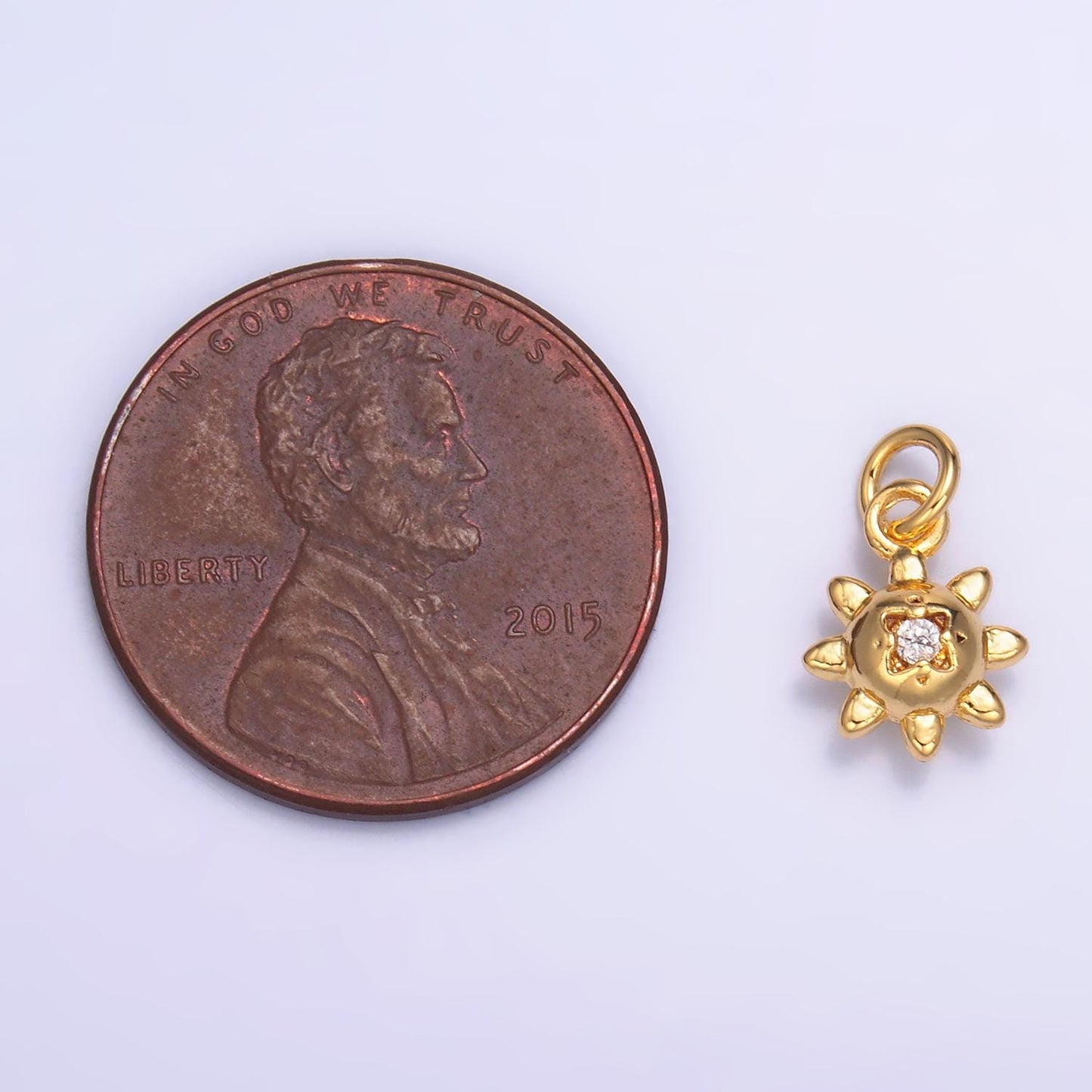 Mini Gold Sun Charm 24k gold filled Celestial charm for bracelet necklace jewelry making supply | W879