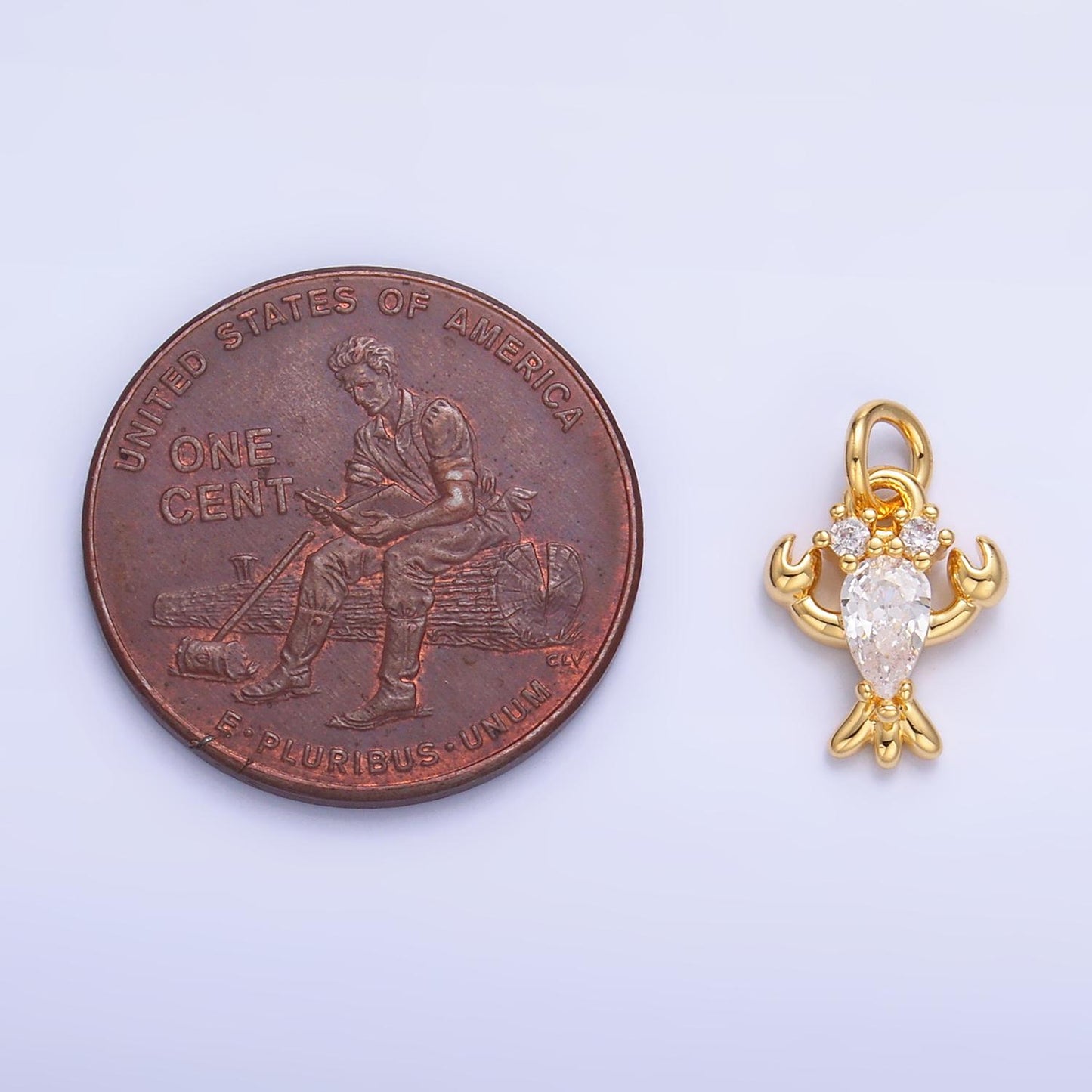 Mini Gold Lobster Charm 24k gold filled Animal Crustacean charm for bracelet necklace jewelry making supply | W886