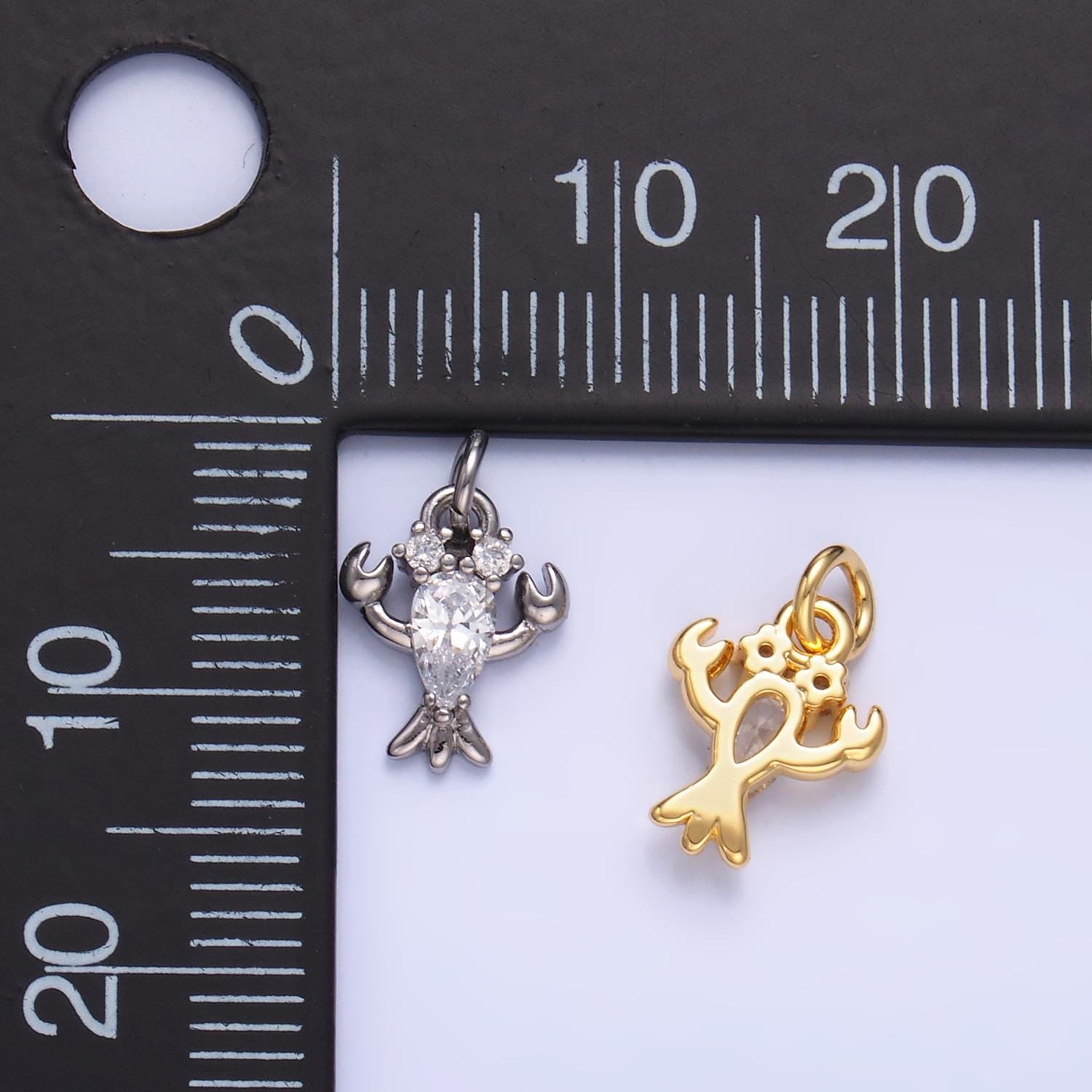 Mini Gold Lobster Charm 24k gold filled Animal Crustacean charm for bracelet necklace jewelry making supply | W886
