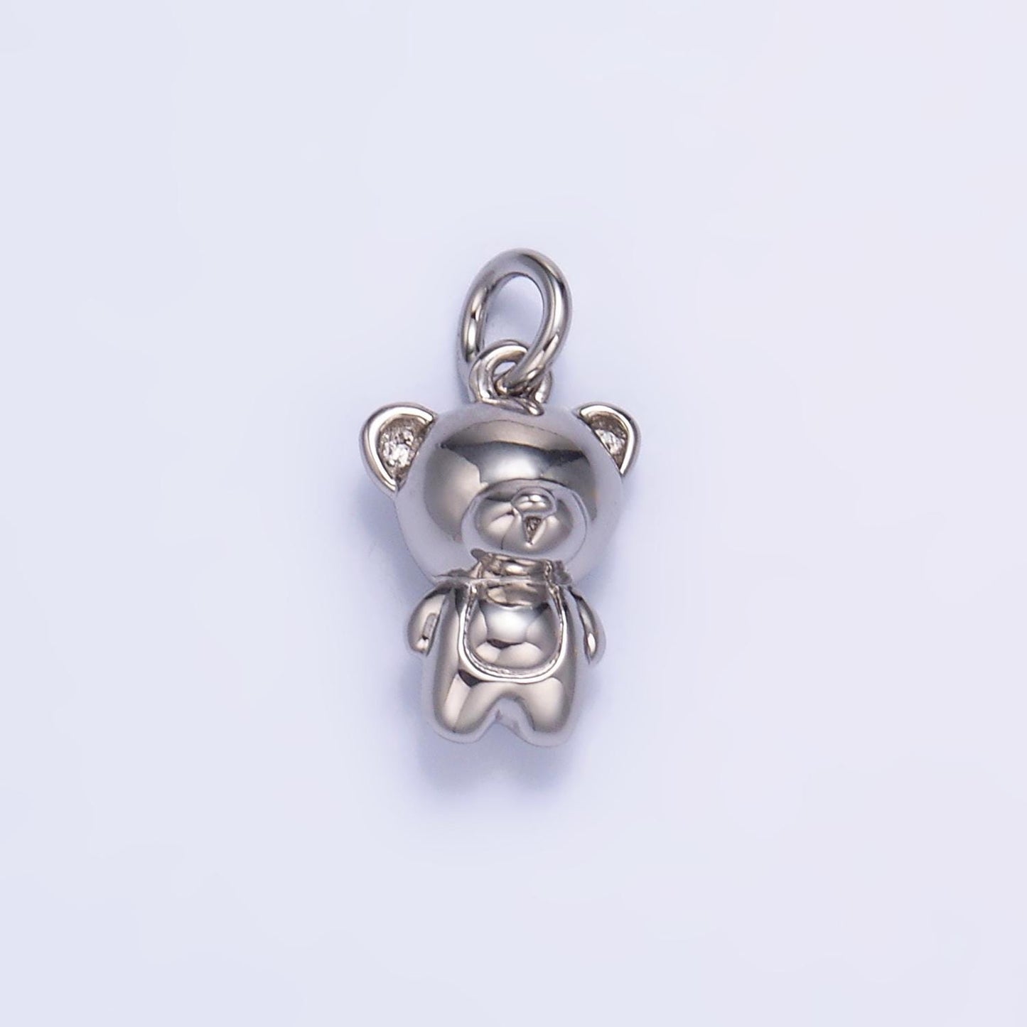 Mini bear pendant dainty teddy bear charm gold small charm silver stuff animal charm for bracelet necklace jewelry making supply W877