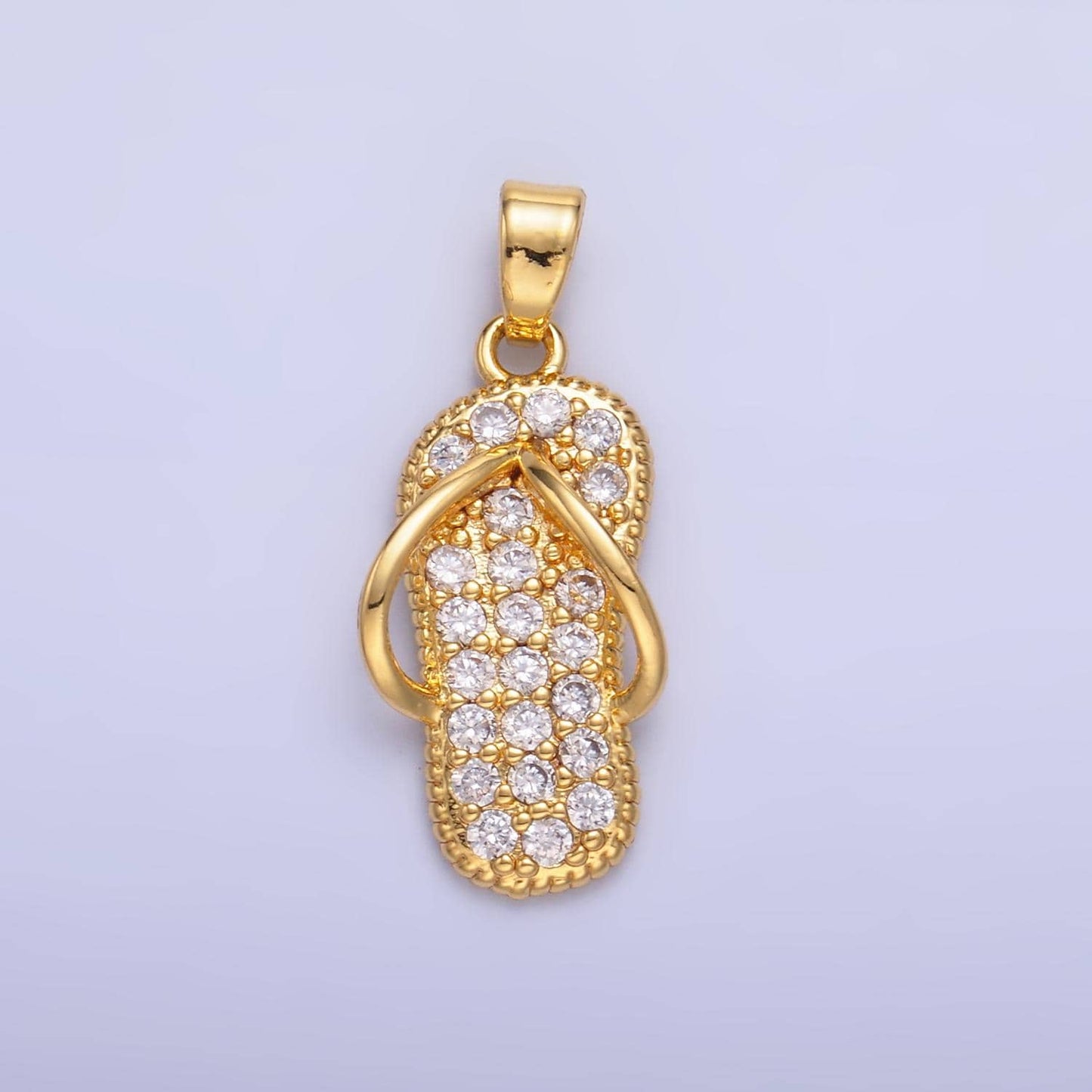 Mini Cubic gold sandal charms Summer flip flop pendants for bracelet charm necklace charm supply AA1420