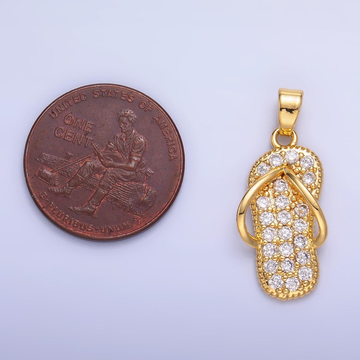 Mini Cubic gold sandal charms Summer flip flop pendants for bracelet charm necklace charm supply AA1420