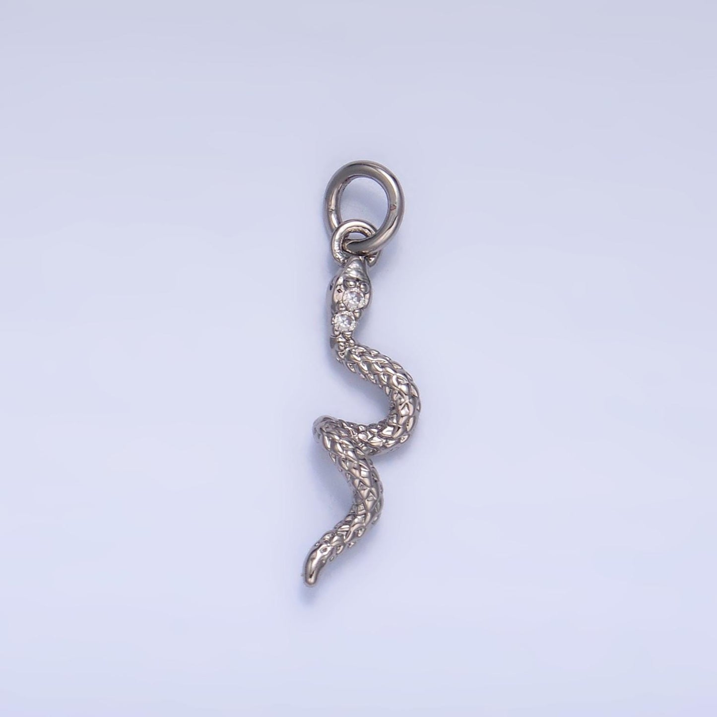 Mini gold snake charm pendant Silver Serpent charms, dainty pendant jewelry in 24k gold filled W796