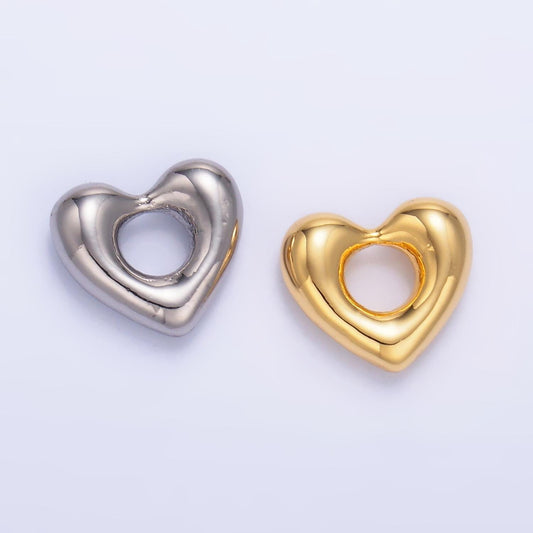 24K Gold Filled Molten Heart Charm in Gold & Silver for Earring Necklace Jewelry Making Supply | B207