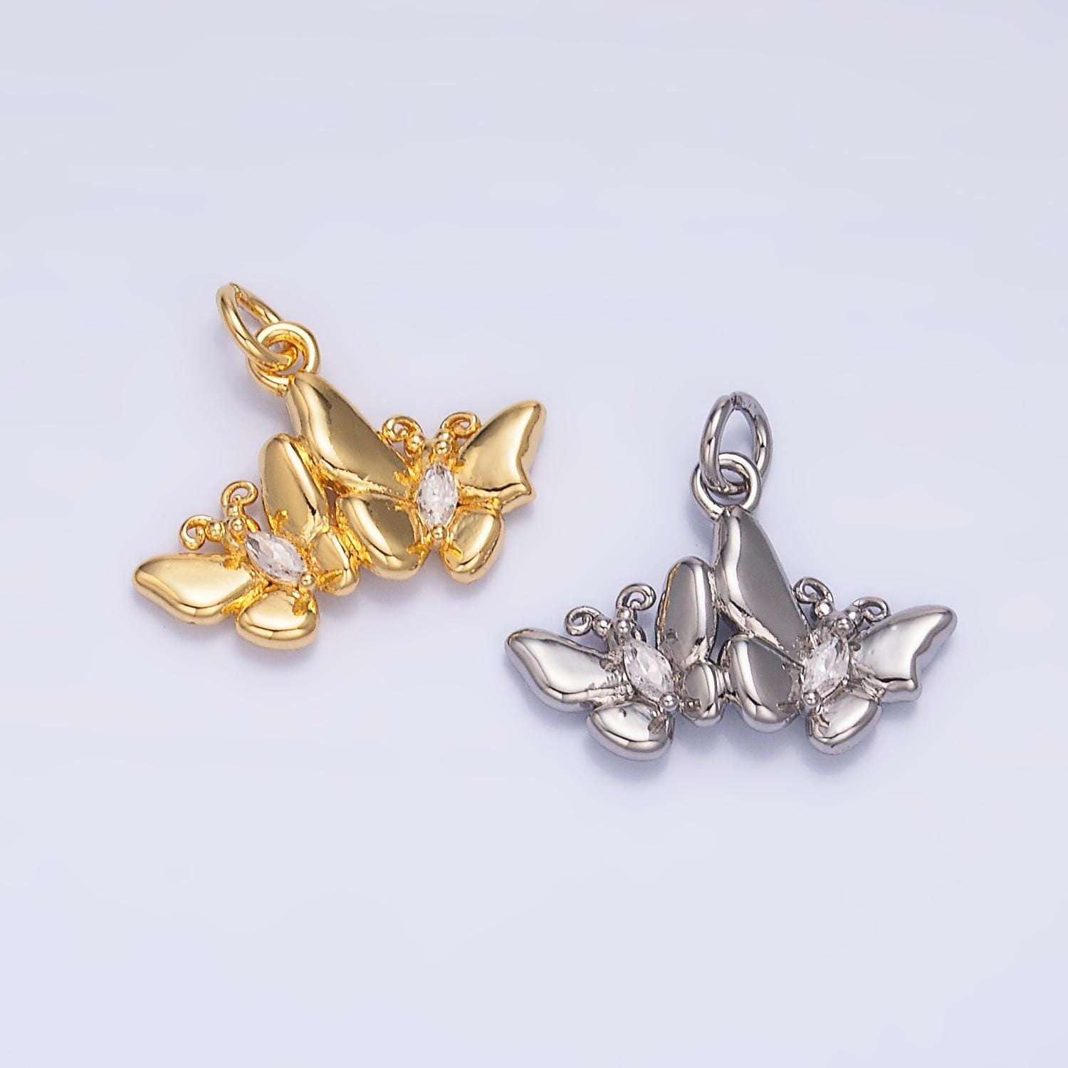 Mini Gold Butterfly Pendant 24K Gold Filled Mariposa Butterfly Charm | W828