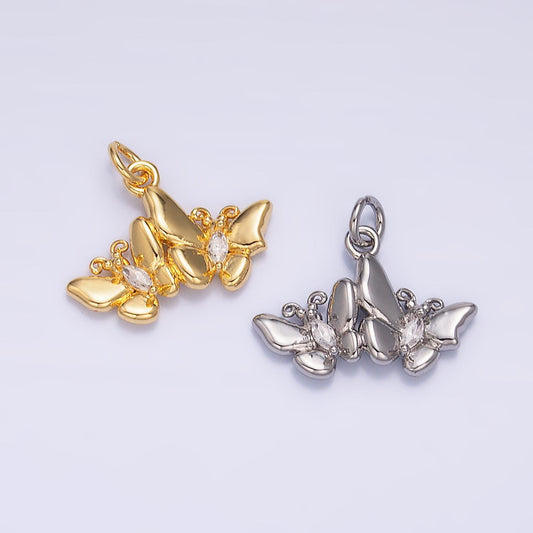 Mini Gold Butterfly Pendant 24K Gold Filled Mariposa Butterfly Charm | W828