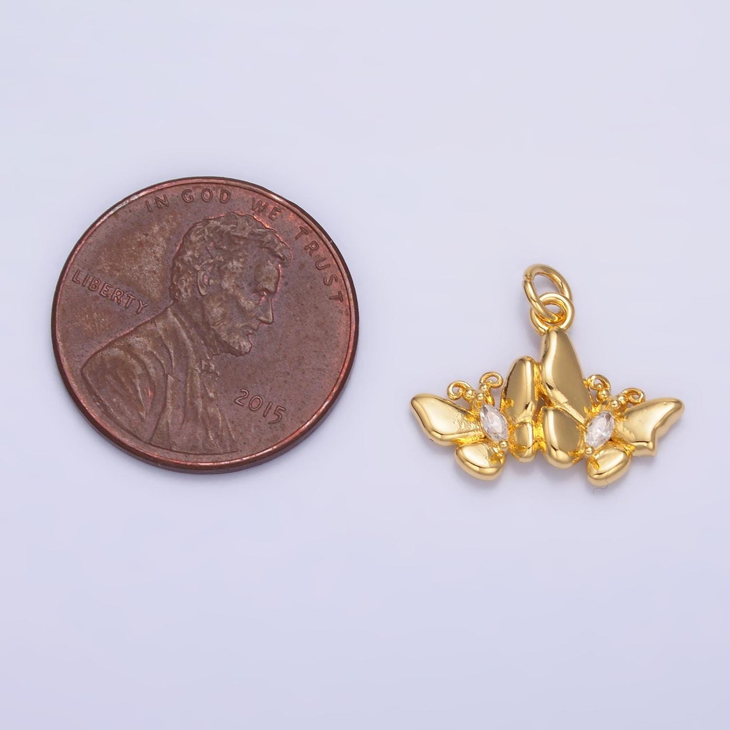 Mini Gold Butterfly Pendant 24K Gold Filled Mariposa Butterfly Charm | W828