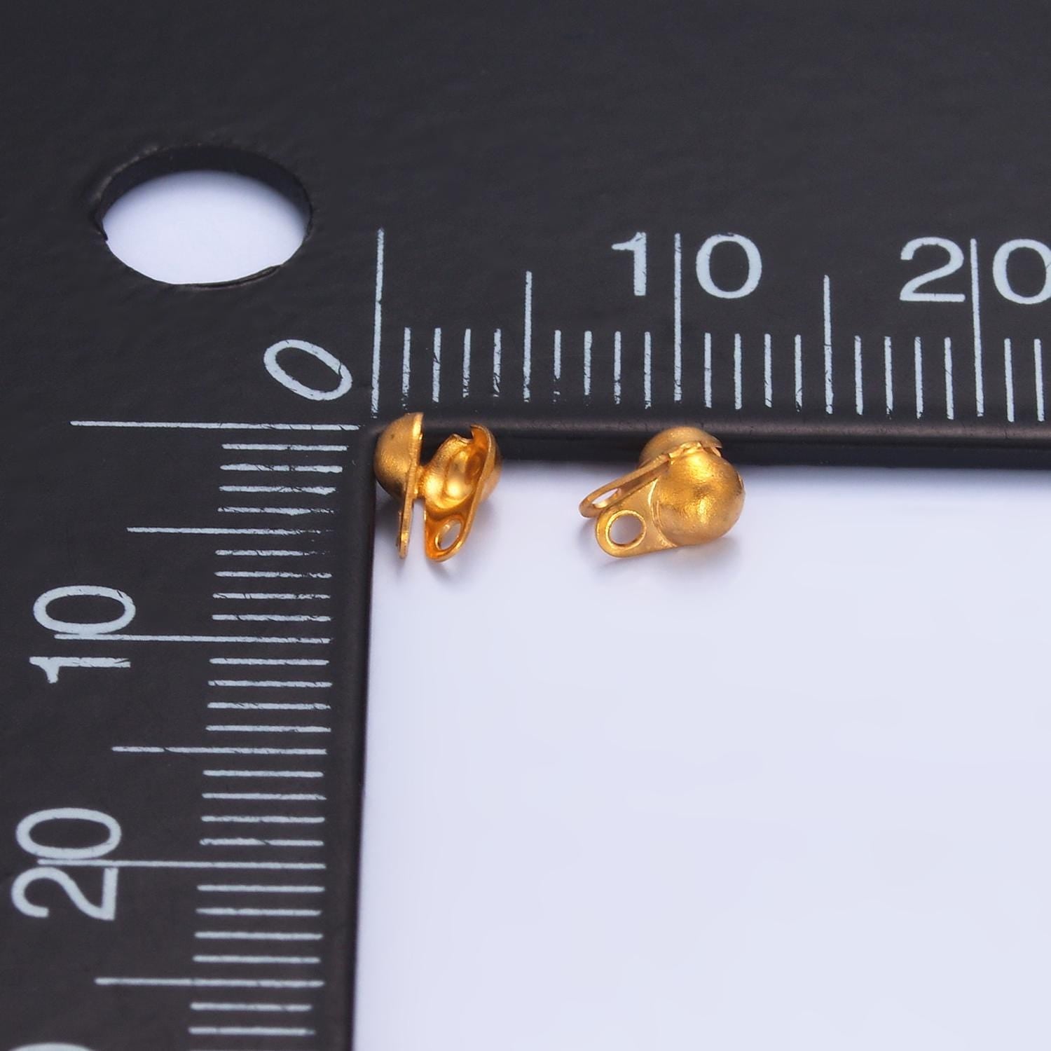 1pc gold clamshell end tip beads 3.0mm diameter PVD Gold Plate Stainless Steel chain clasps gold clasp for connector crimp beads | Z1040