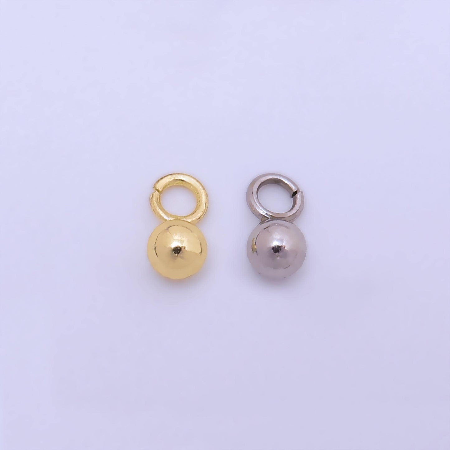 PVD Gold Stainless Steel Minimalist Ball Bead Charm in Gold & Silver Pickle Ball Charm | P737