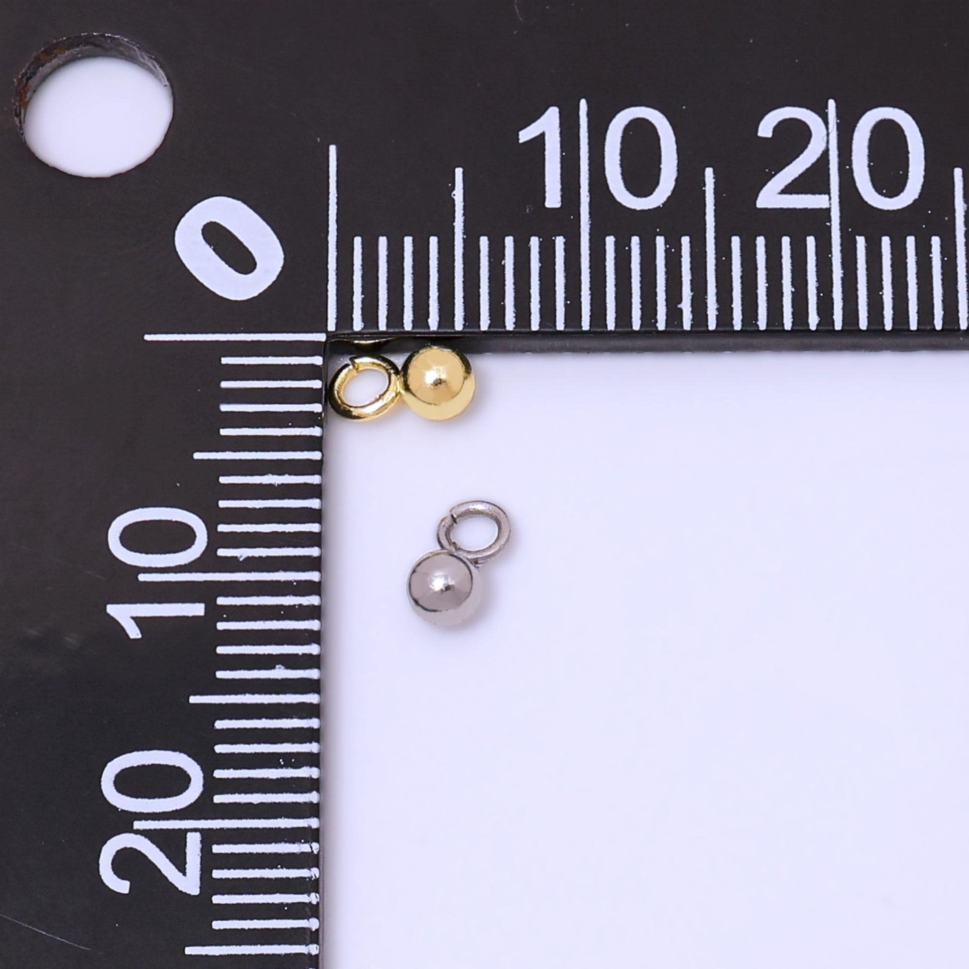 PVD Gold Stainless Steel Minimalist Ball Bead Charm in Gold & Silver Pickle Ball Charm | P737