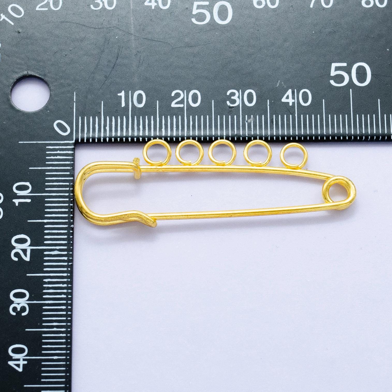 Long Gold Safety Pin Charm Supply Big Pins for Jacket Purse DIY Charm Holder Jewelry Making Z1074