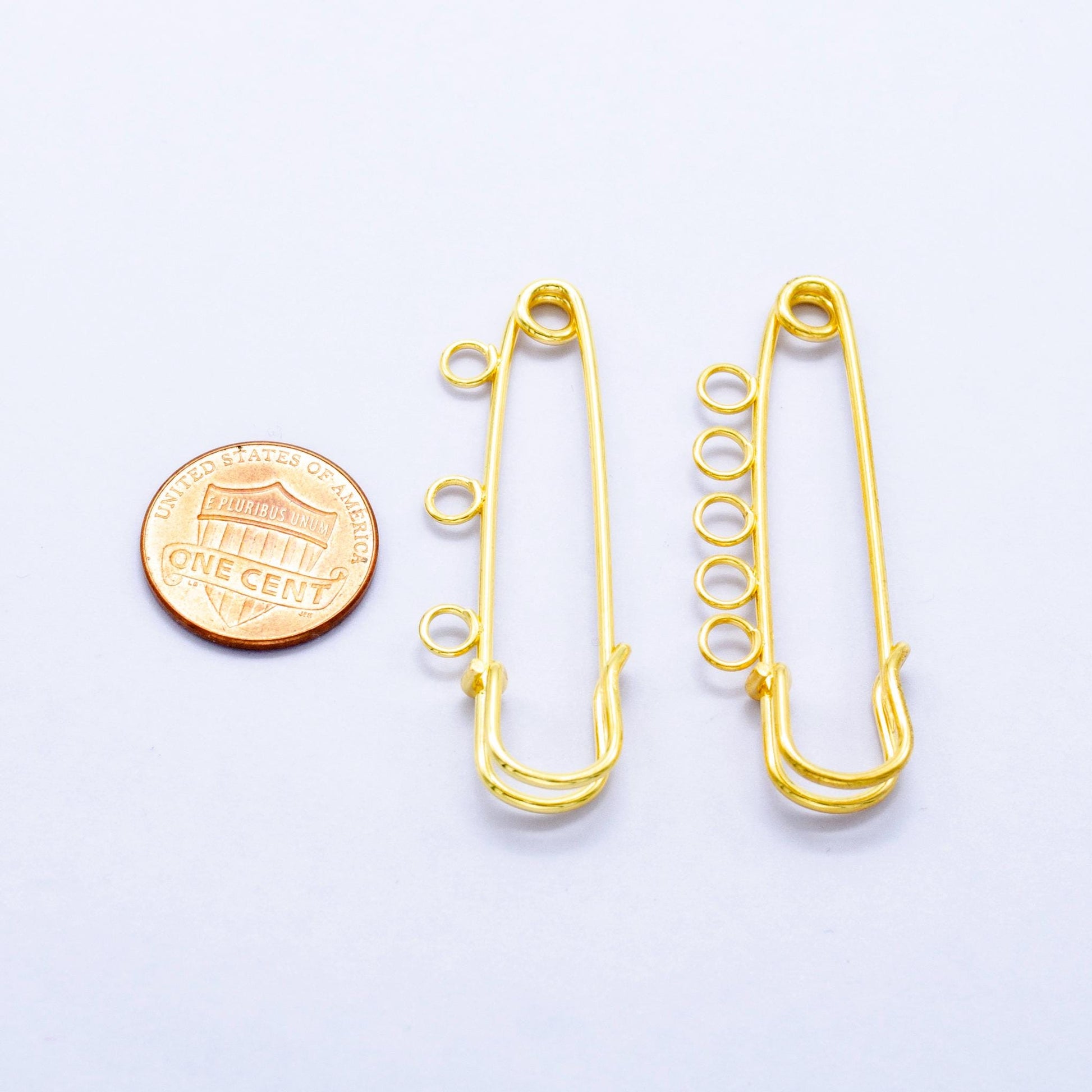 Long Gold Safety Pin Charm Supply Big Pins for Jacket Purse DIY Charm Holder Jewelry Making Z1074