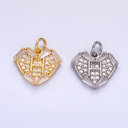 Mini 24K Gold Filled Micro Paved CZ Heart Charm in Gold & Silver | W801