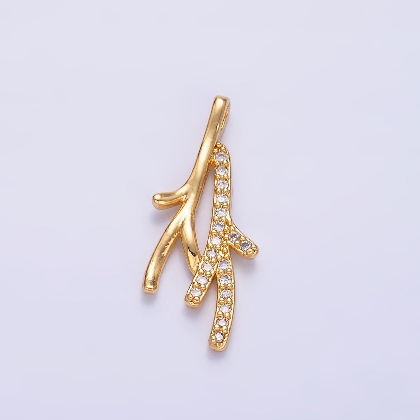 Mini 24K Gold Filled Coral Charm Micro Pave Ocean Charms Dainty Silver Coral Charm for Bracelet Necklace Minimalist Jewelry Supply AA-1446