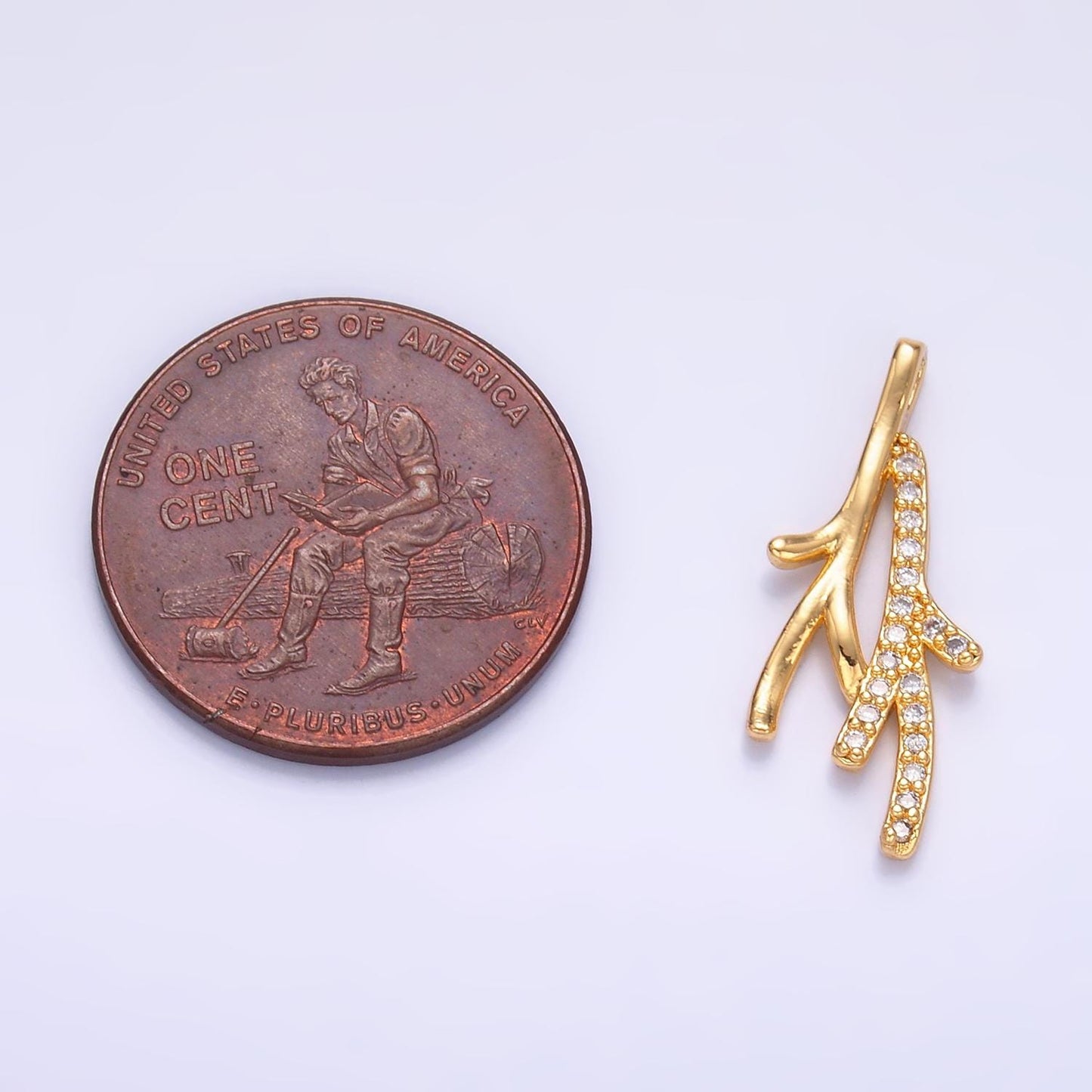 Mini 24K Gold Filled Coral Charm Micro Pave Ocean Charms Dainty Silver Coral Charm for Bracelet Necklace Minimalist Jewelry Supply AA-1446