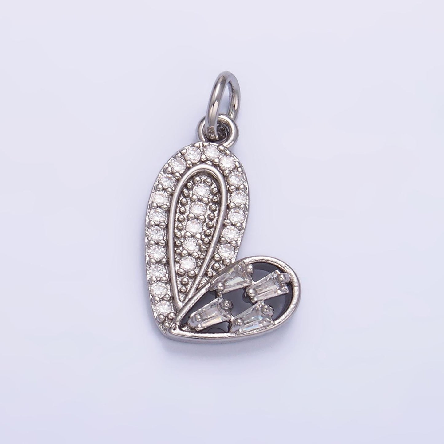Mini 24K Gold Filled Micro Paved CZ Heart Charm in Gold & Silver | W803