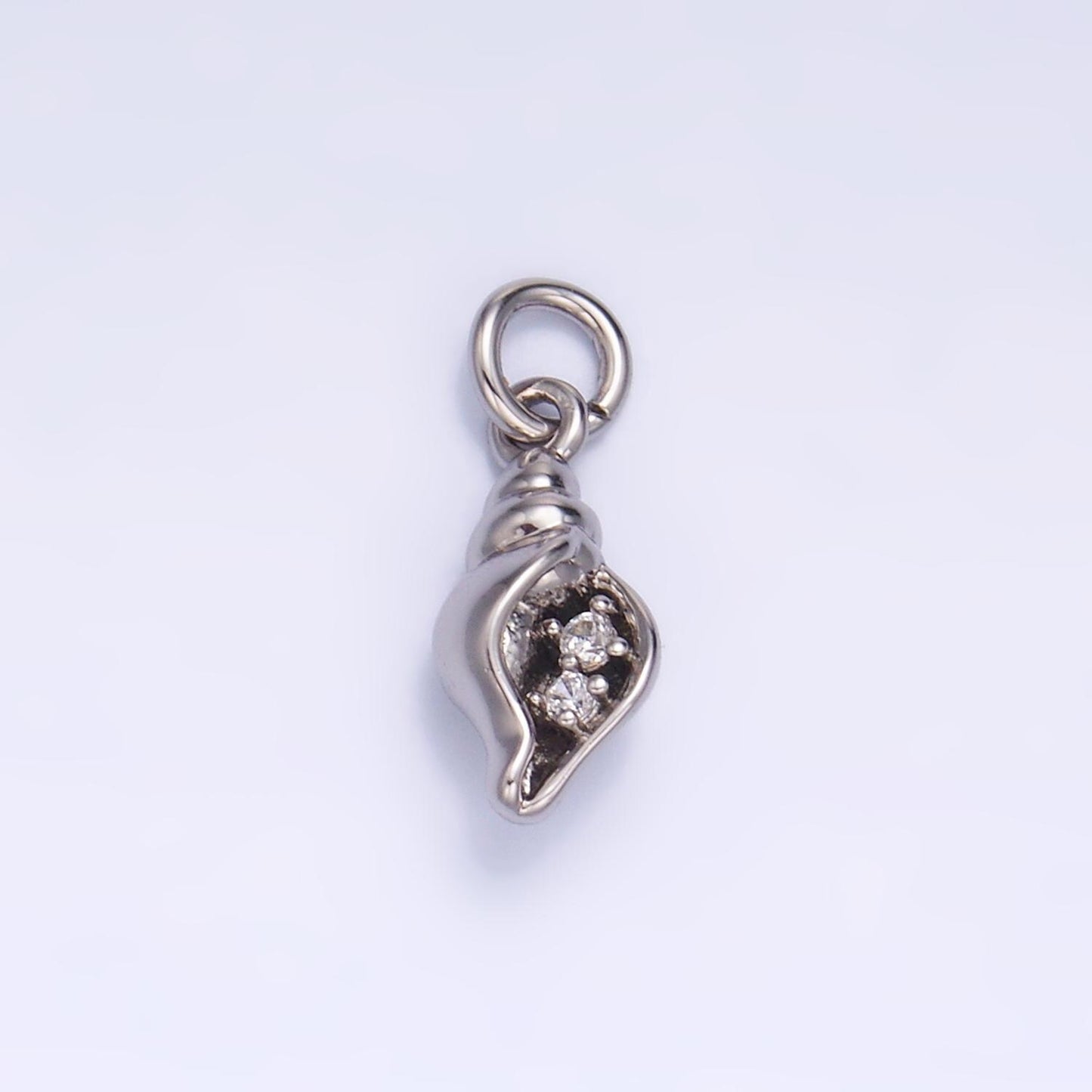 Mini Gold Clam Shell Charm Silver Beach Charm W878