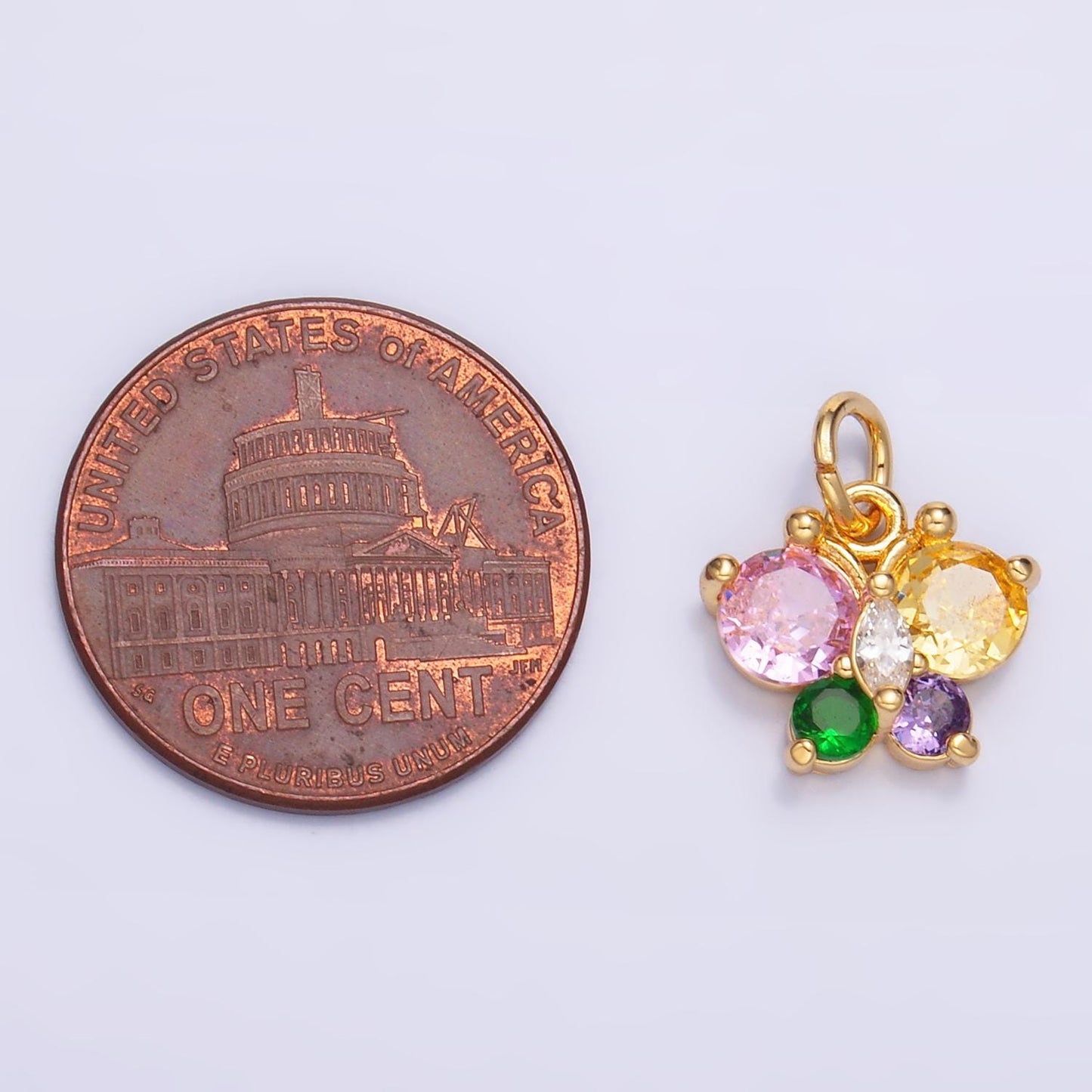 Mini 24k gold filled butterfly charm Multi Color mariposa charm for bracelet necklace earring component | M806