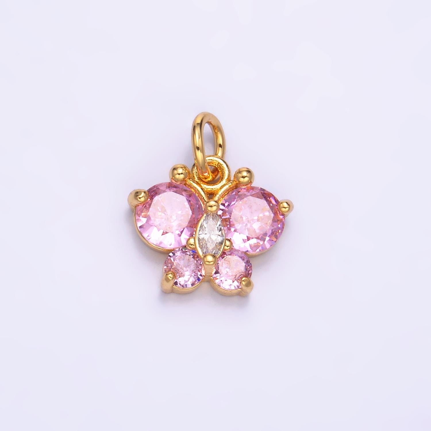 Mini 24k gold filled butterfly charm Multi Color mariposa charm for bracelet necklace earring component | M806