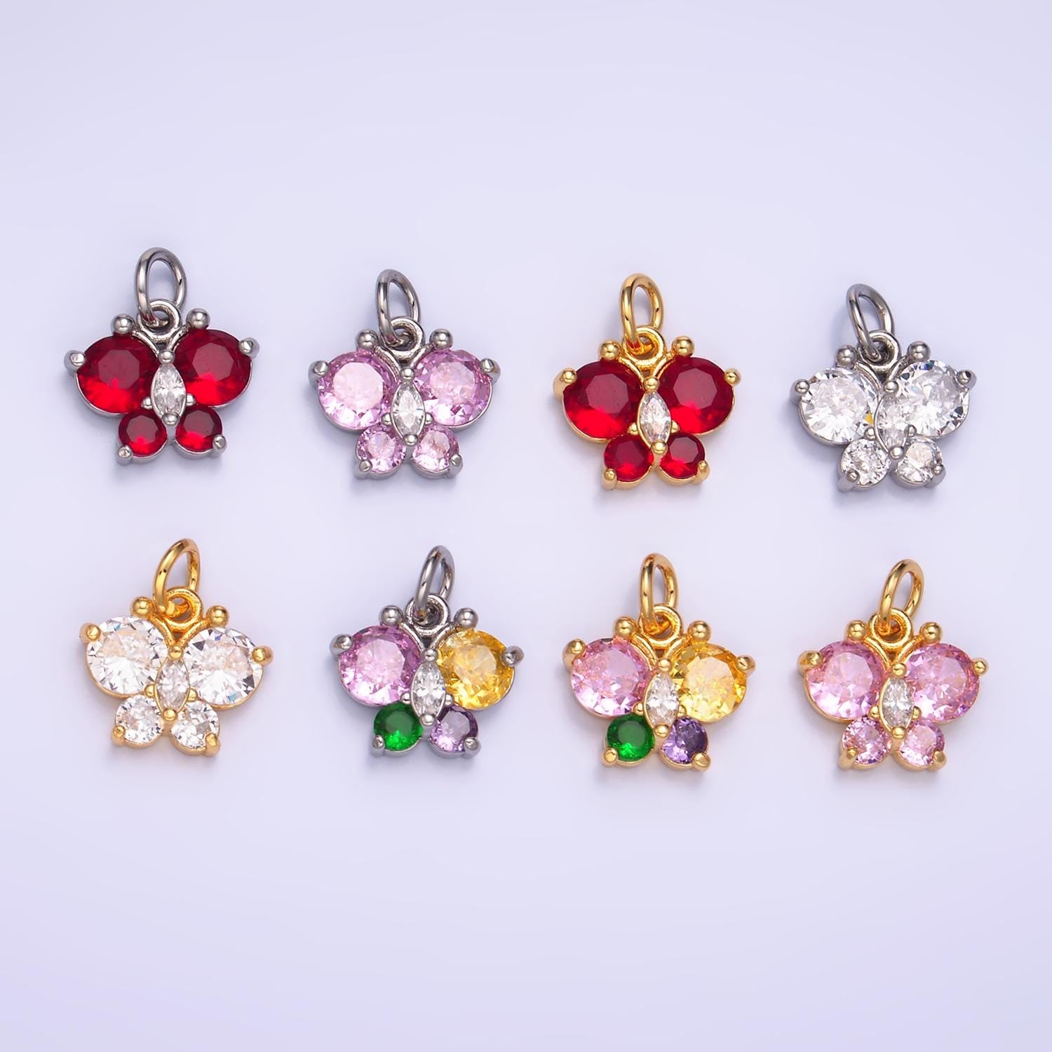 Mini 24k gold filled butterfly charm Multi Color mariposa charm for bracelet necklace earring component | M806