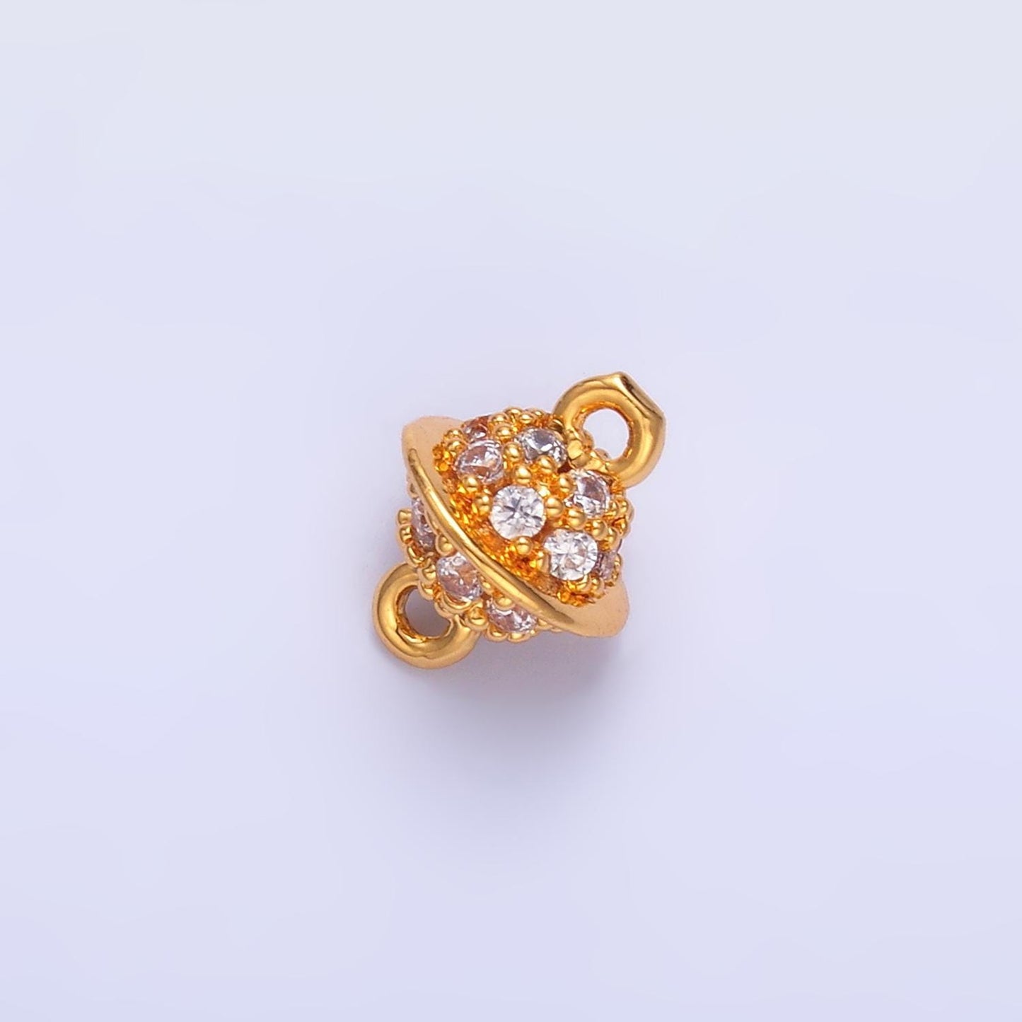 24K Gold Filled Micro Paved CZ Round Ball Connector | Y009