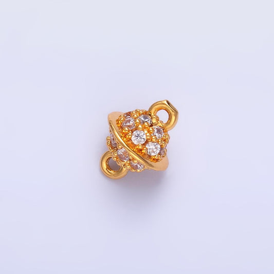 24K Gold Filled Micro Paved CZ Round Ball Connector | Y009