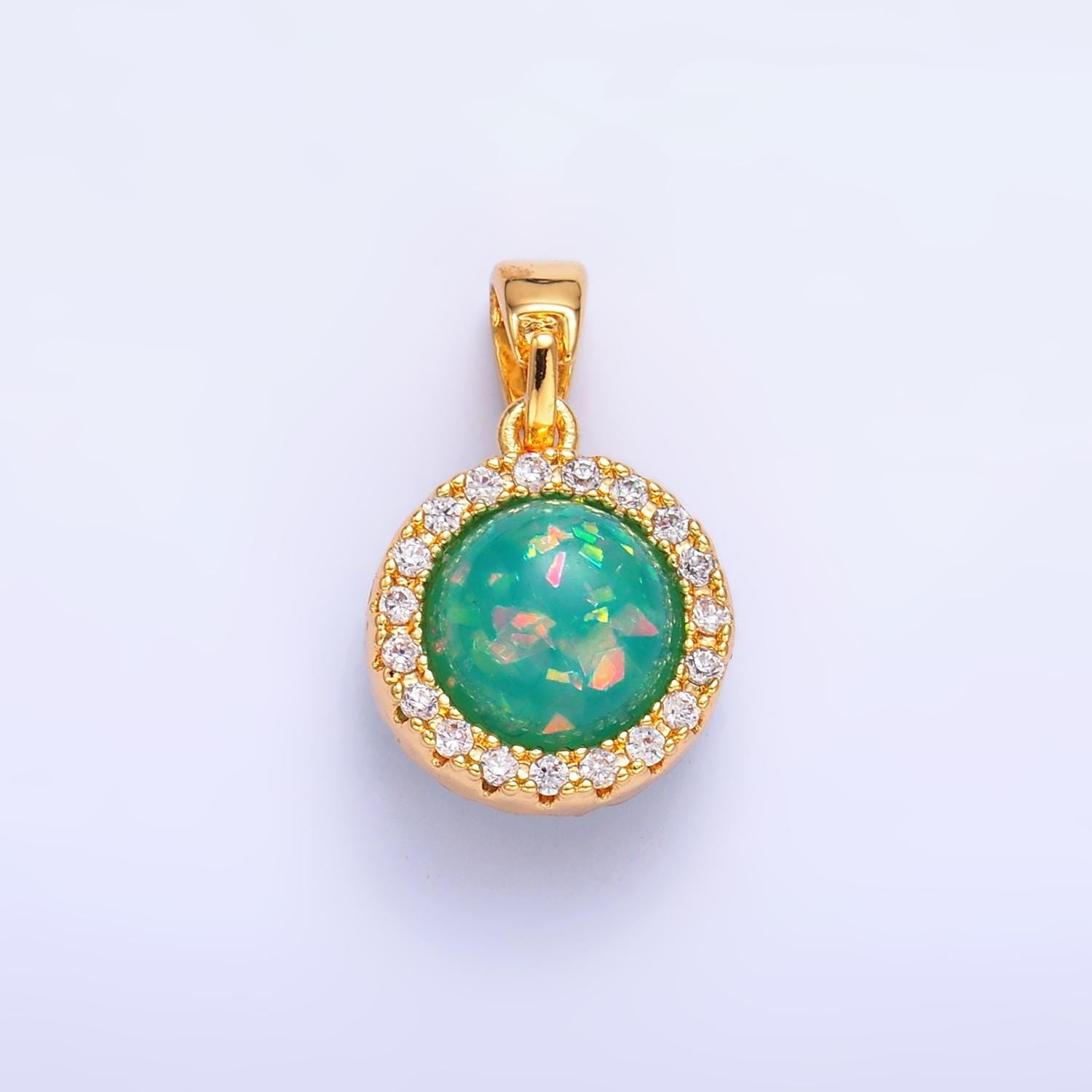 Mini Green Opal Charm for Necklace Bracelet Component aa1458