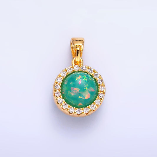 Mini Green Opal Charm for Necklace Bracelet Component aa1458
