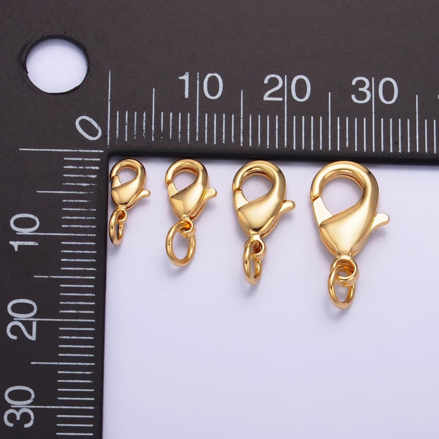 24k gold filled 8mm, 10mm, 12mm, 15mm lobster claw clasps closure findings supply for jewelry making | Z1068