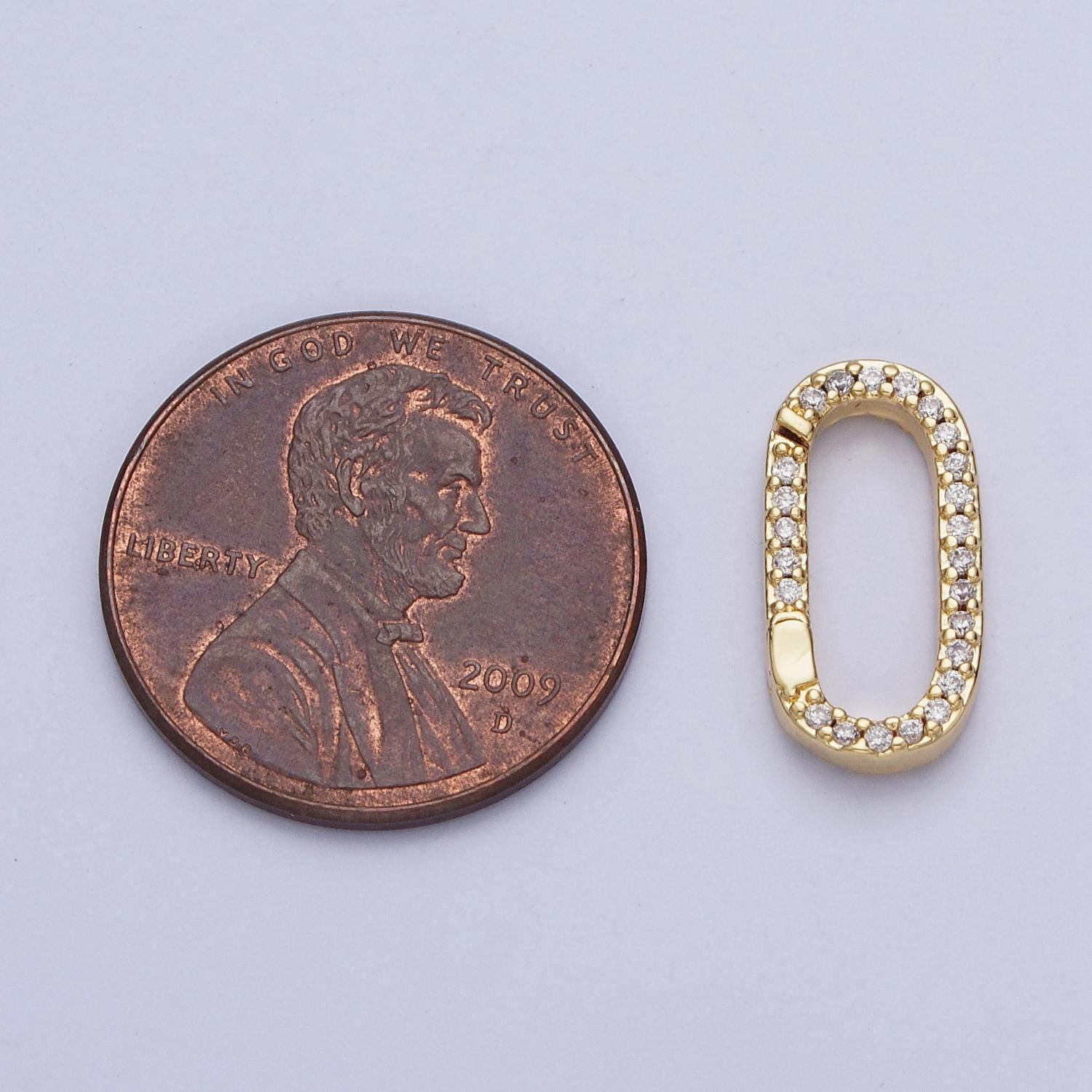 Cz Gold Spring Gate Ring, 14.8x7.6mm CZ Pull Gate ring Silver Black Oval Micro Pave Charm Holder Clasp for Connector Bracelet Necklace L858