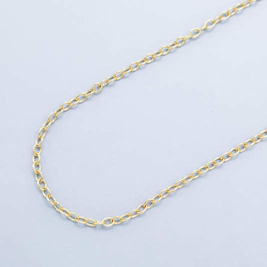 24K Gold Rolo Cable Chain by Yard, Oval Link Chain by Foot, Wholesale bulk Roll Chain for Jewelry Making, Size 5x4mm, 191