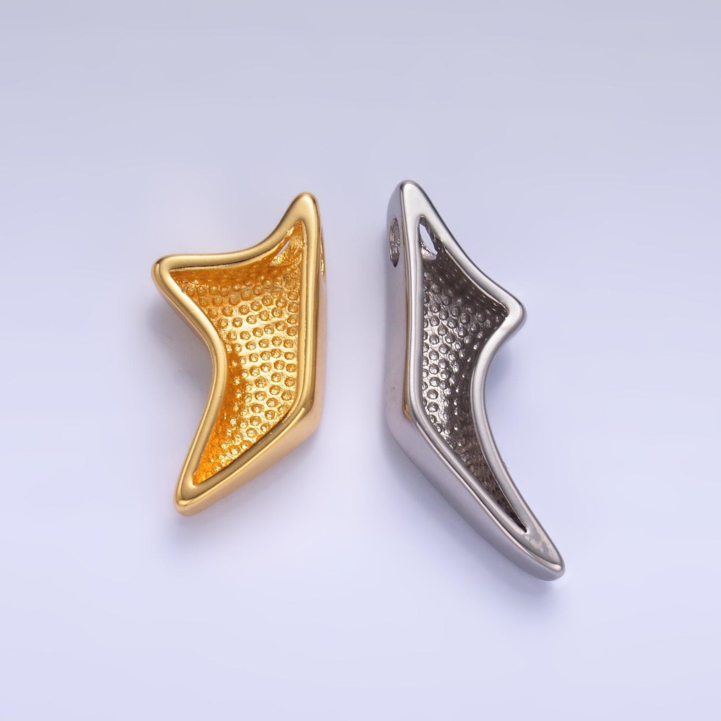 24K Gold Filled Heart Geometric Star Mixed Metal Slide Charm Set | W823
