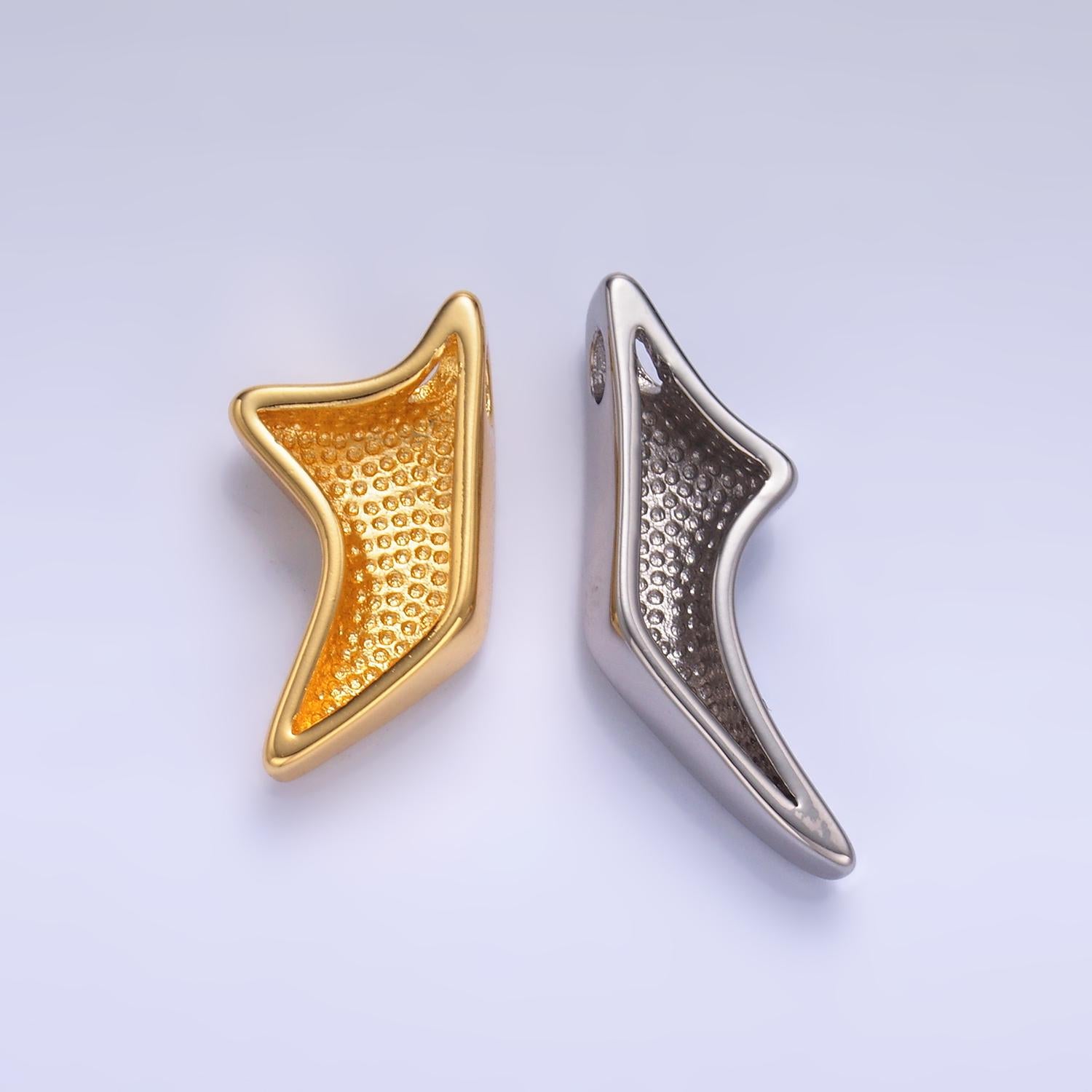 24K Gold Filled Heart Geometric Star Mixed Metal Slide Charm Set | W823