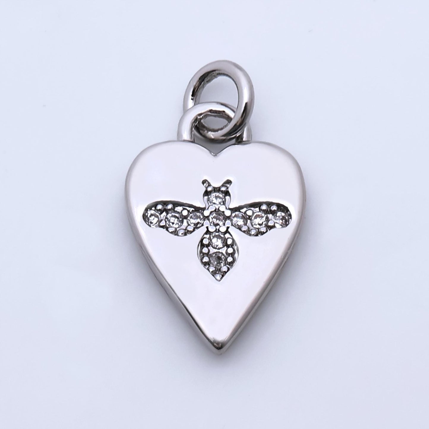 Dainty Bee Heart Charm Bumblee Bee Heart dangle charm for necklace bracelet earring Supply, 274