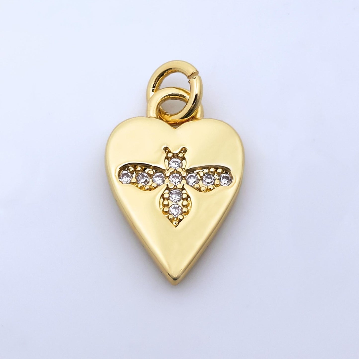 Dainty Bee Heart Charm Bumblee Bee Heart dangle charm for necklace bracelet earring Supply, 274