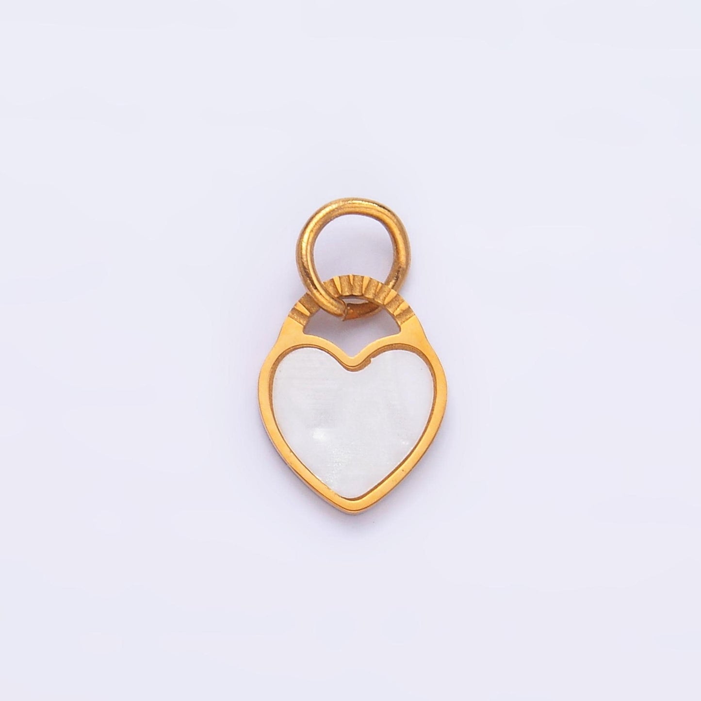 PVD Gold Plating Stainless Steel Heart Charm Shell Pearl Love Charm | P644