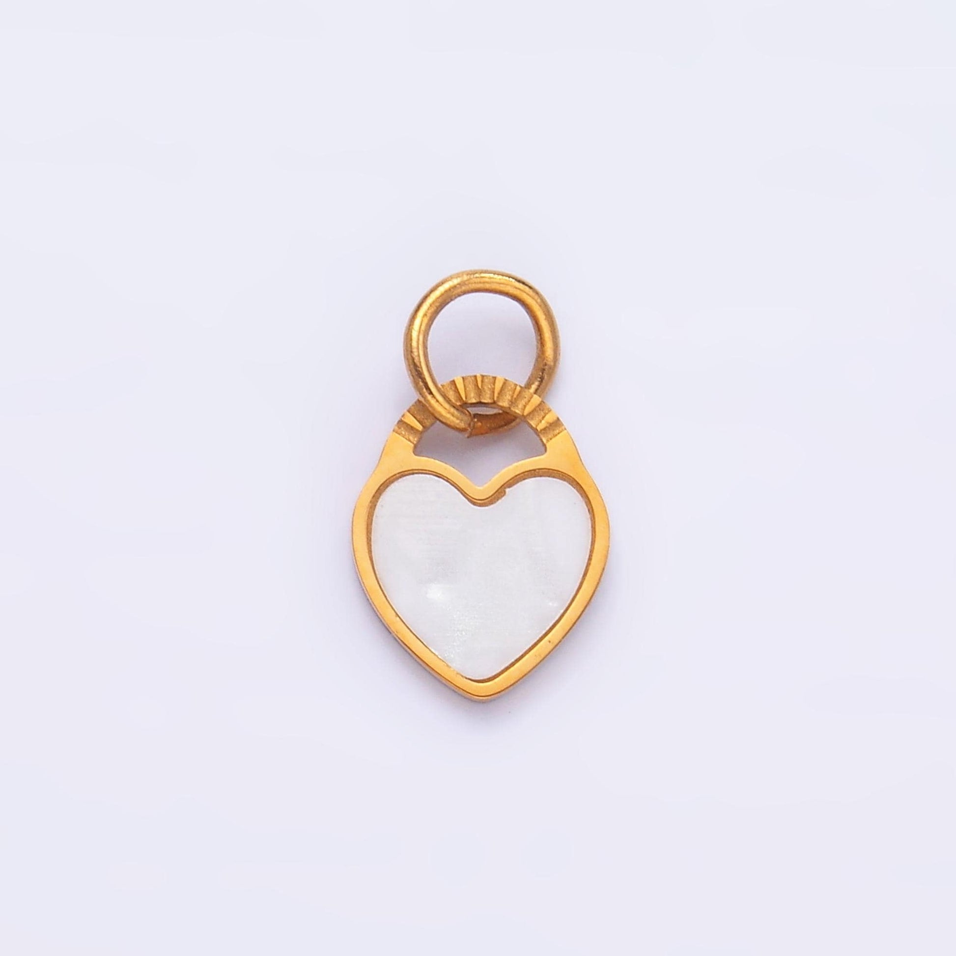 PVD Gold Plating Stainless Steel Heart Charm Shell Pearl Love Charm | P644