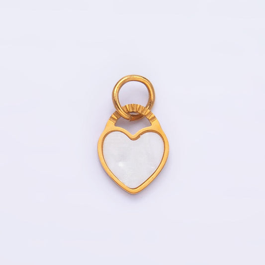 PVD Gold Plating Stainless Steel Heart Charm Shell Pearl Love Charm | P644