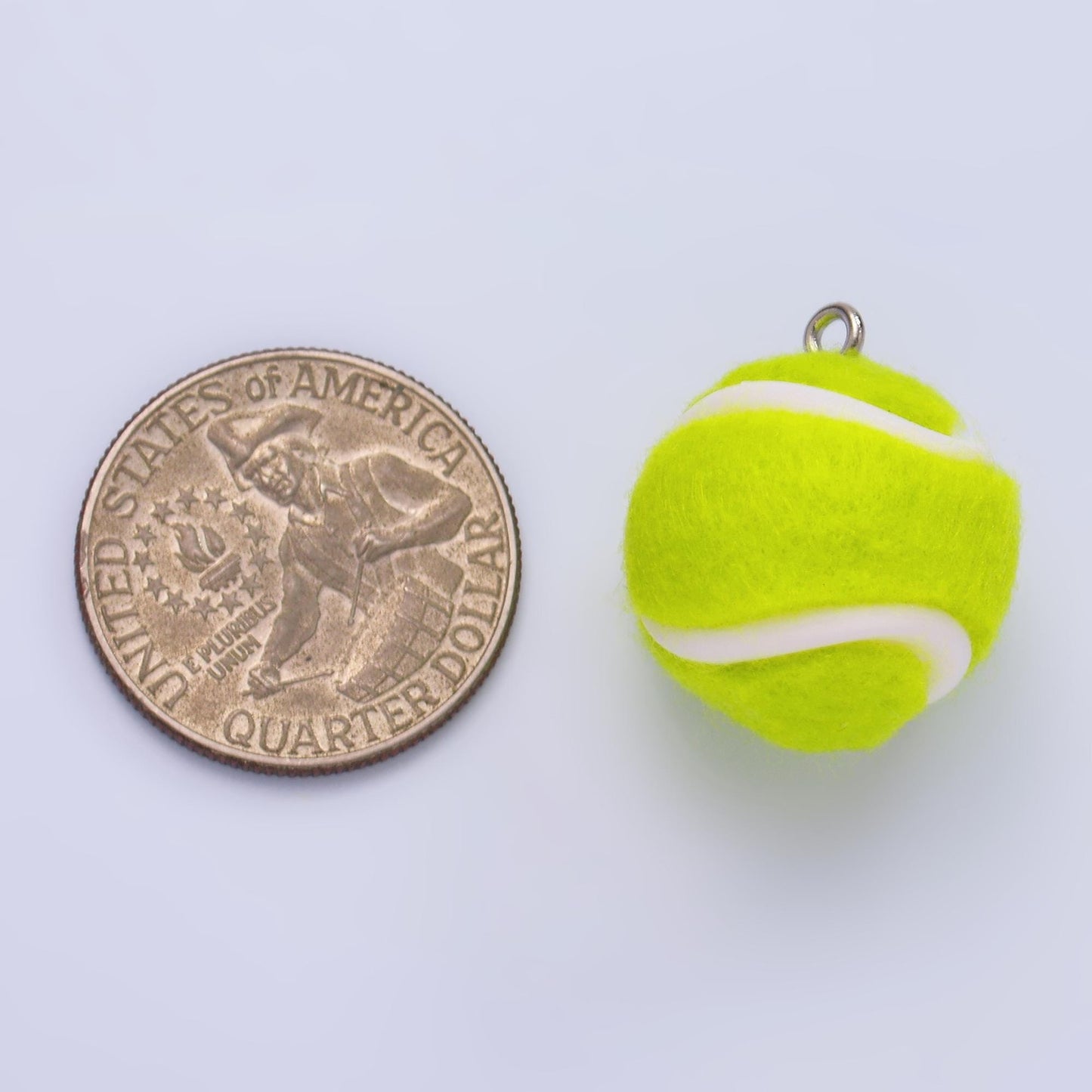 Green Fuzzy Tennis Ball Charm Tennis Sport Lovers for Bag Charm Earring Tumbler Key Chain Charm M538