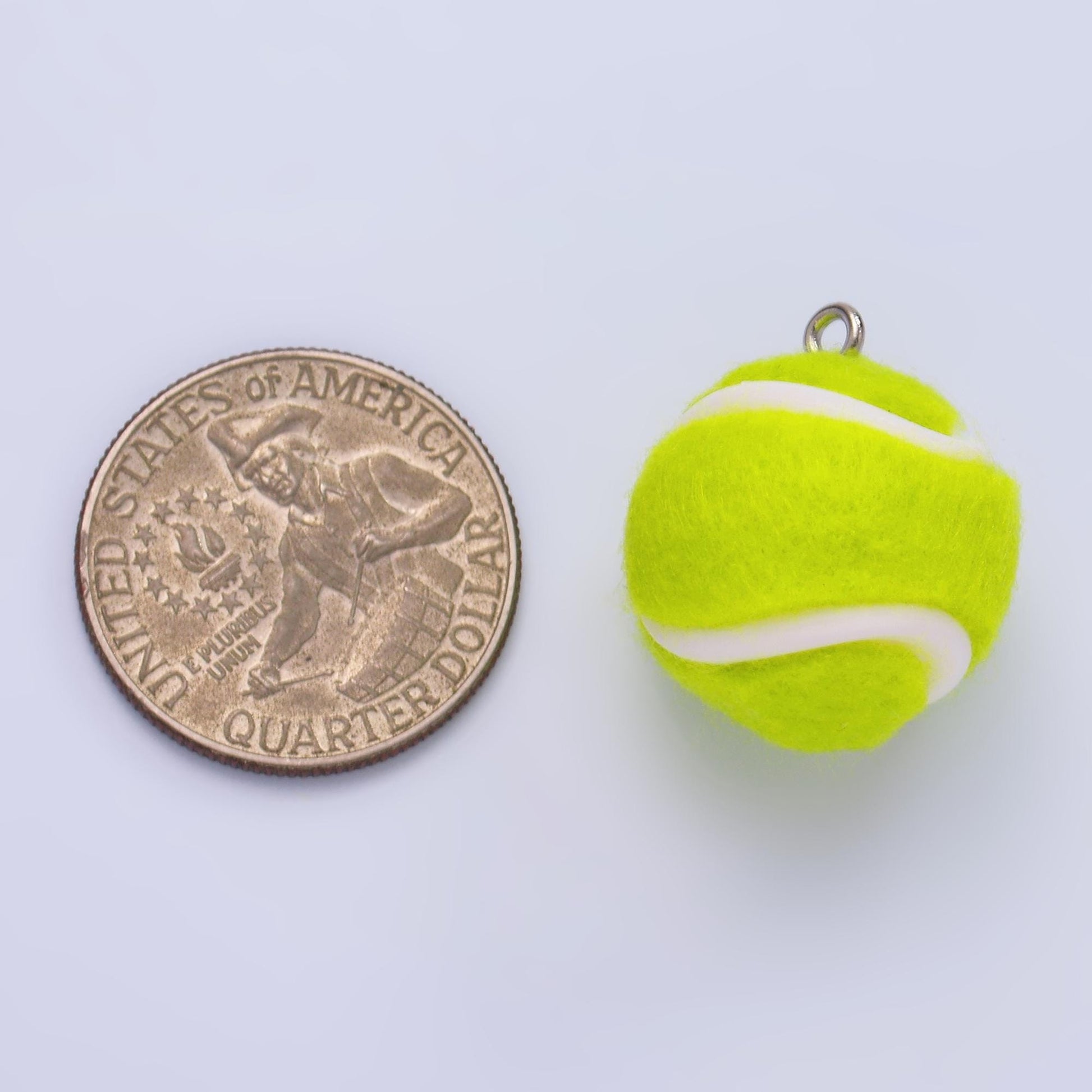 Green Fuzzy Tennis Ball Charm Tennis Sport Lovers for Bag Charm Earring Tumbler Key Chain Charm M538