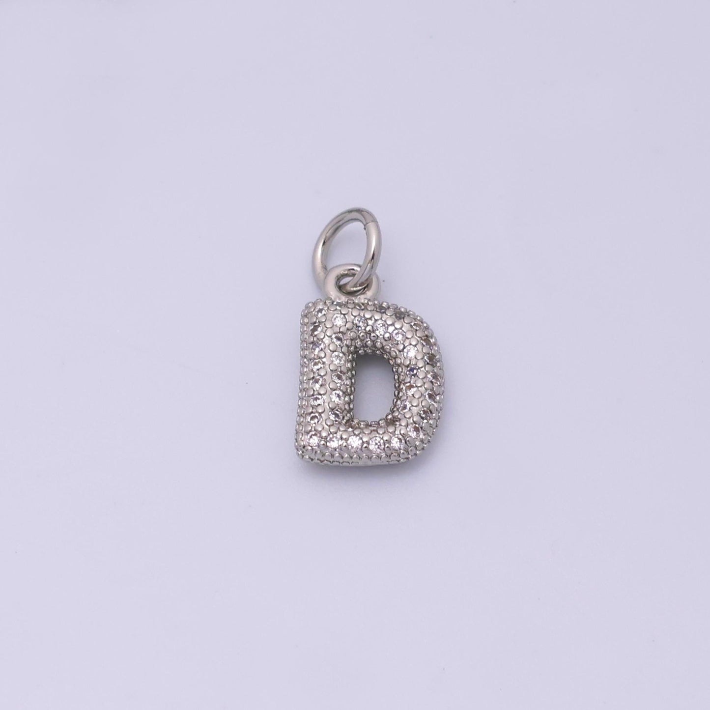 Mini Silver Initial Letter Charm Cubic Zirconia Alphabet Charm Wholesale Jewelry Supplies A157