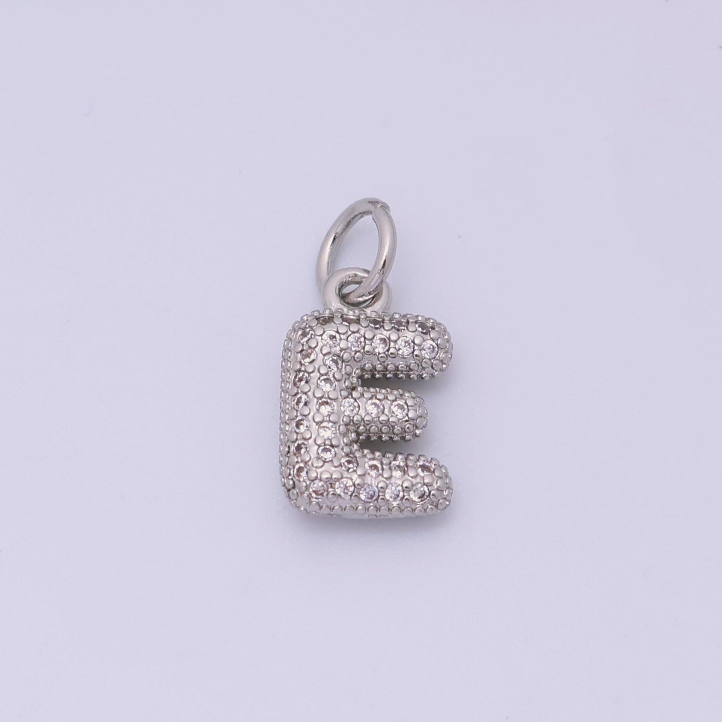Mini Silver Initial Letter Charm Cubic Zirconia Alphabet Charm Wholesale Jewelry Supplies A157